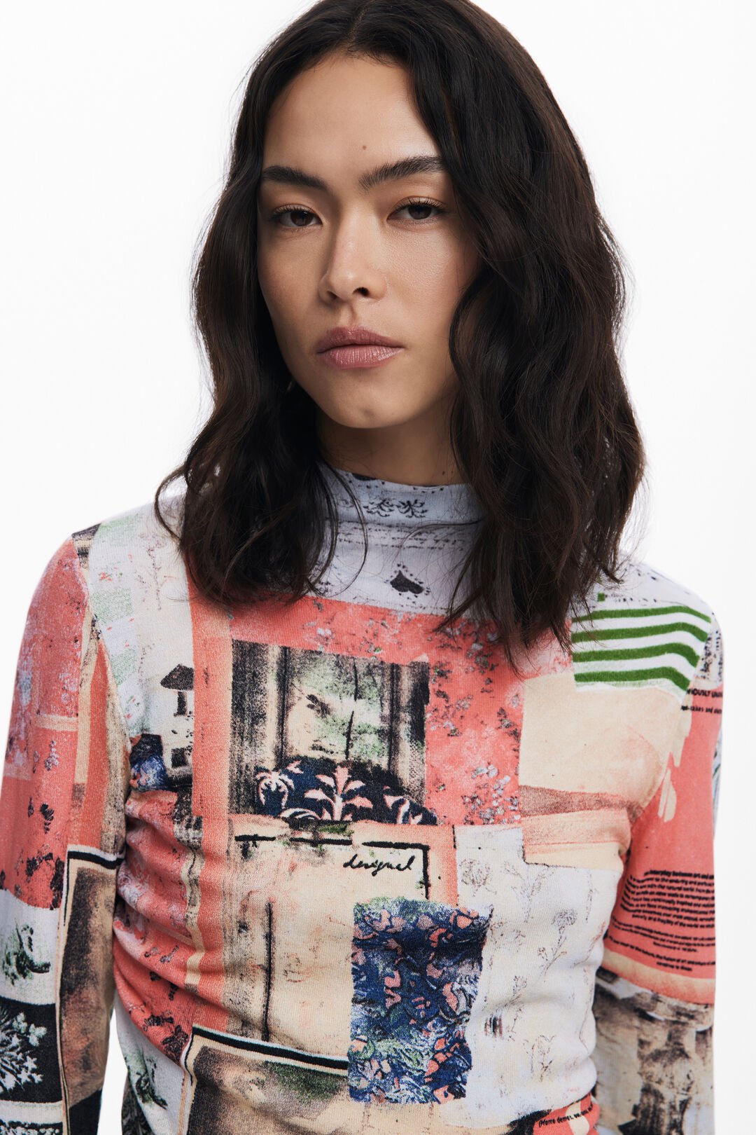 DESIGUAL FINE POSTCARD SWEATER