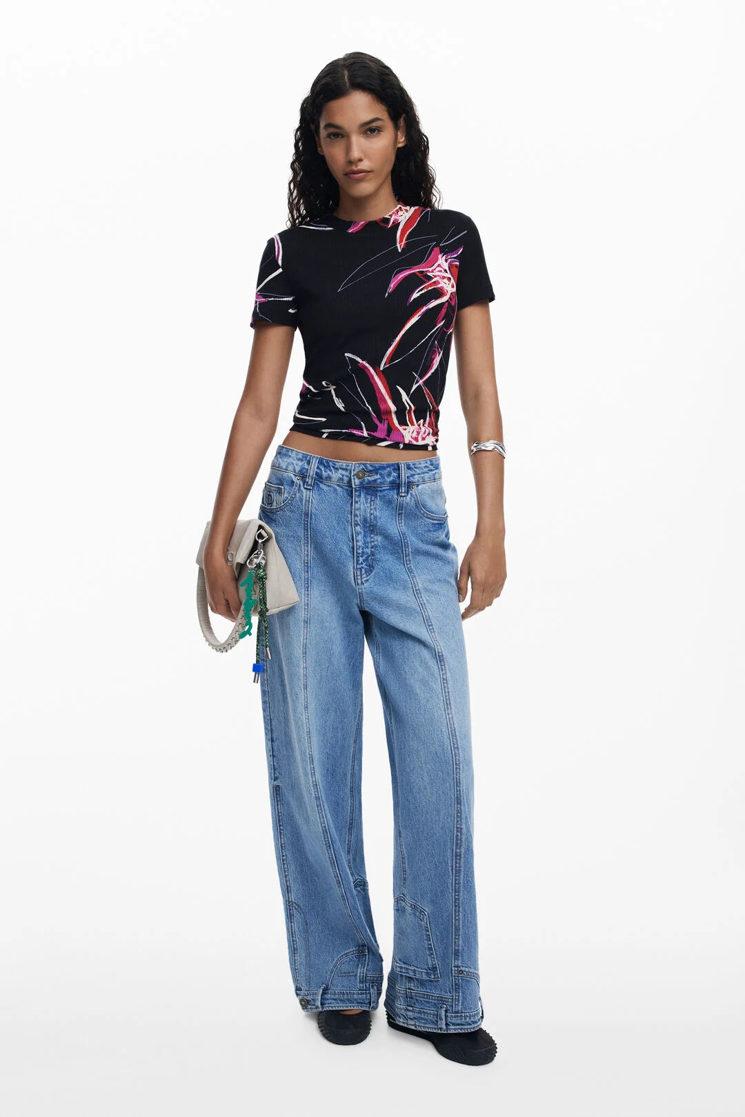 DESIGUAL ABSTRACT FLORAL T-SHIRT