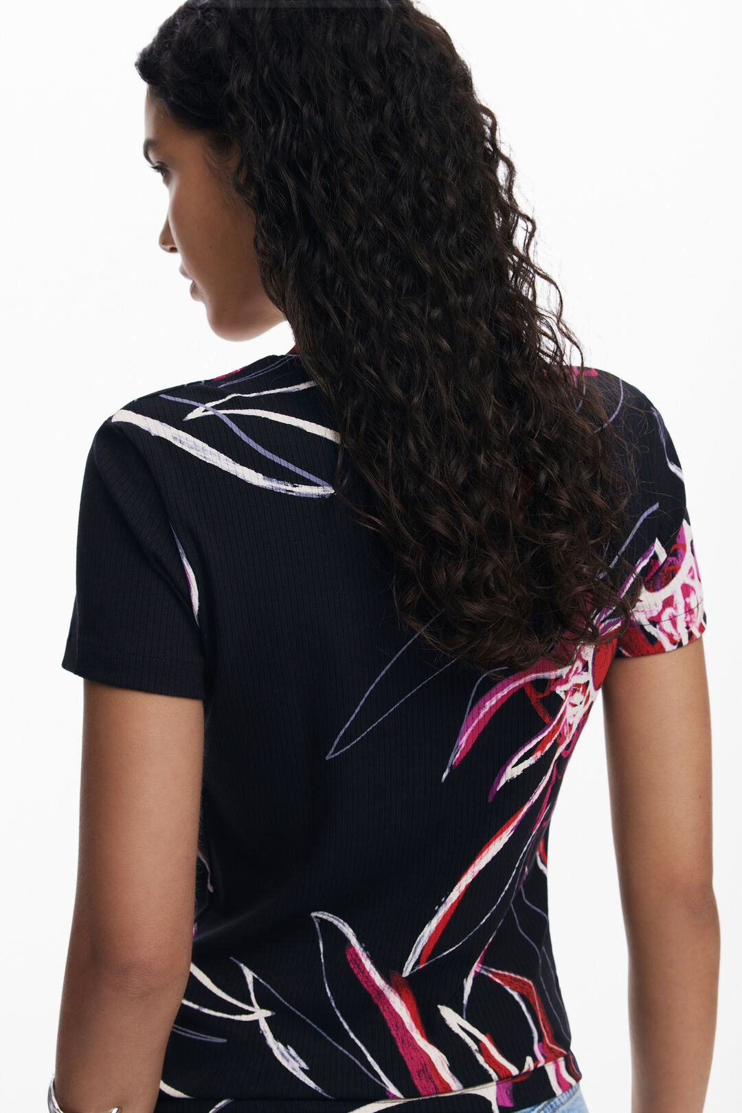 DESIGUAL ABSTRACT FLORAL T-SHIRT