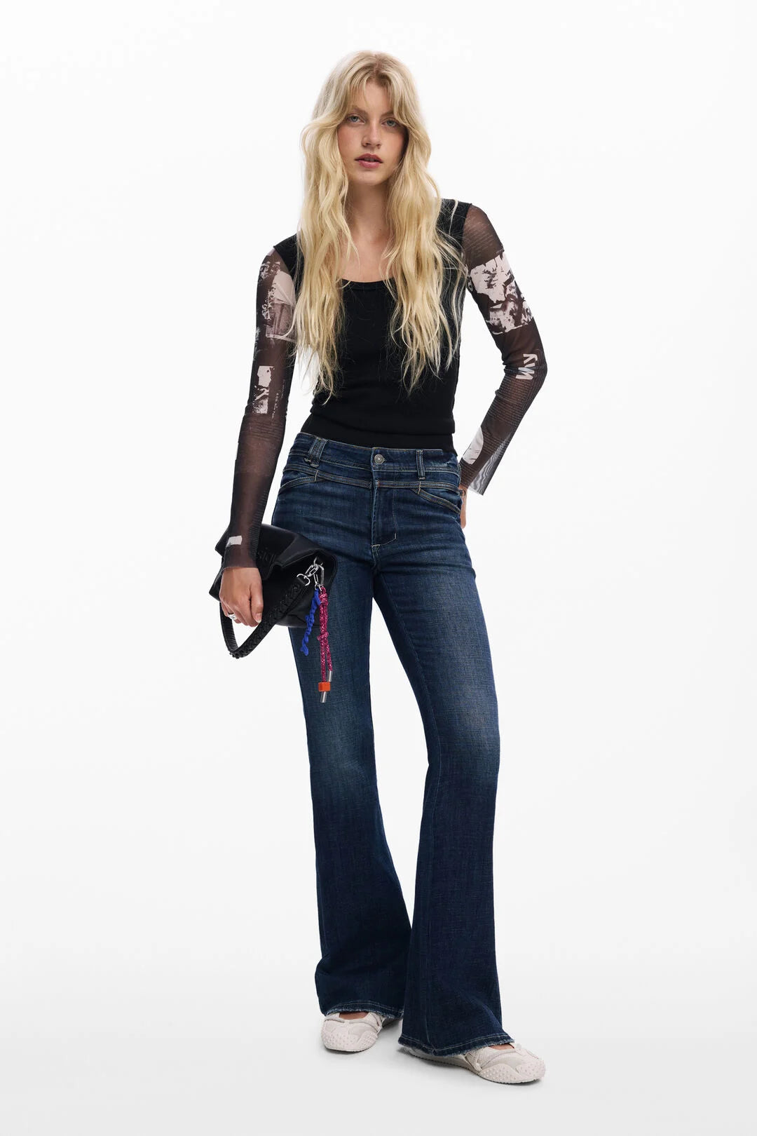 DESIGUAL CHIFFON SLEEVE T-SHIRT