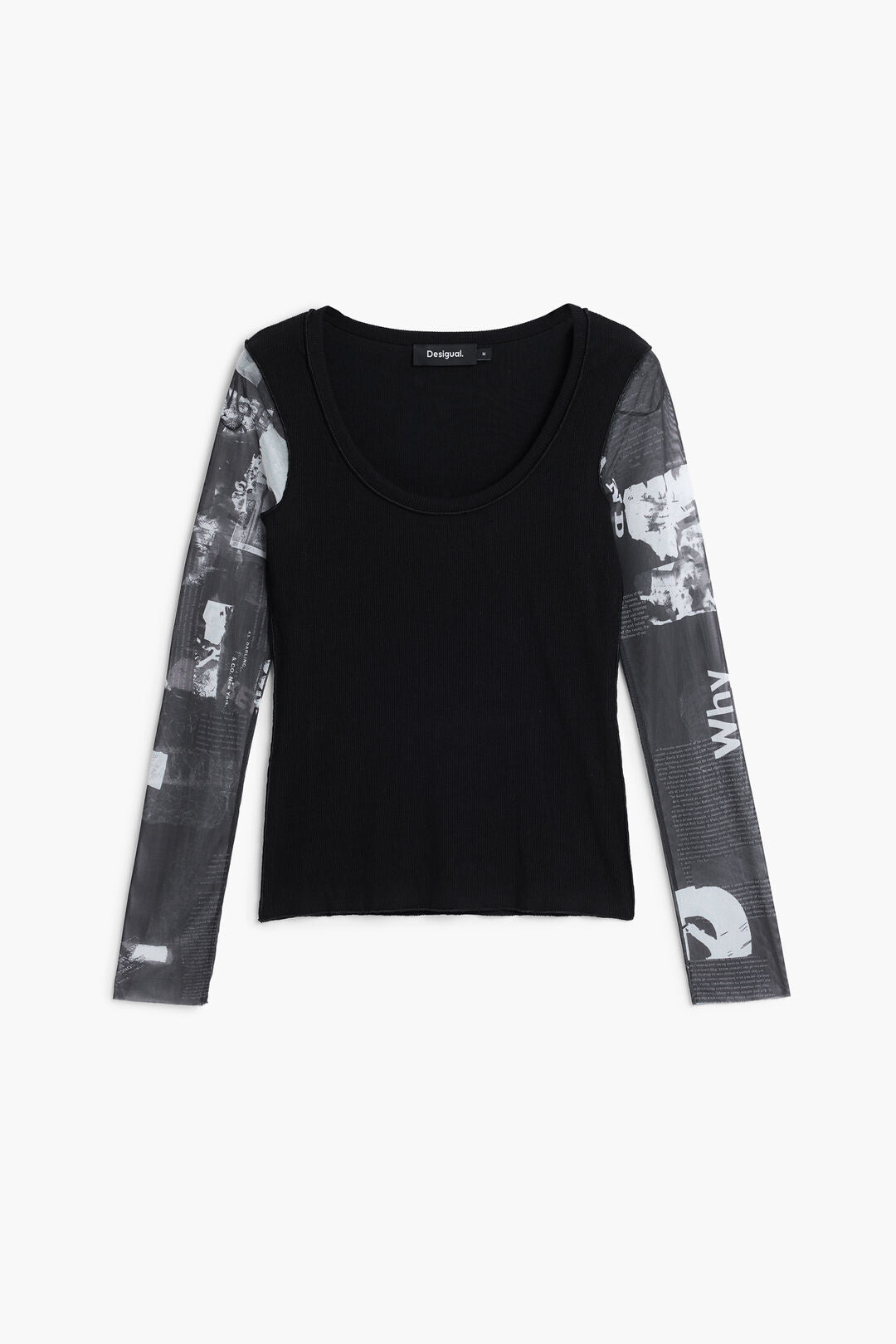 DESIGUAL CHIFFON SLEEVE T-SHIRT
