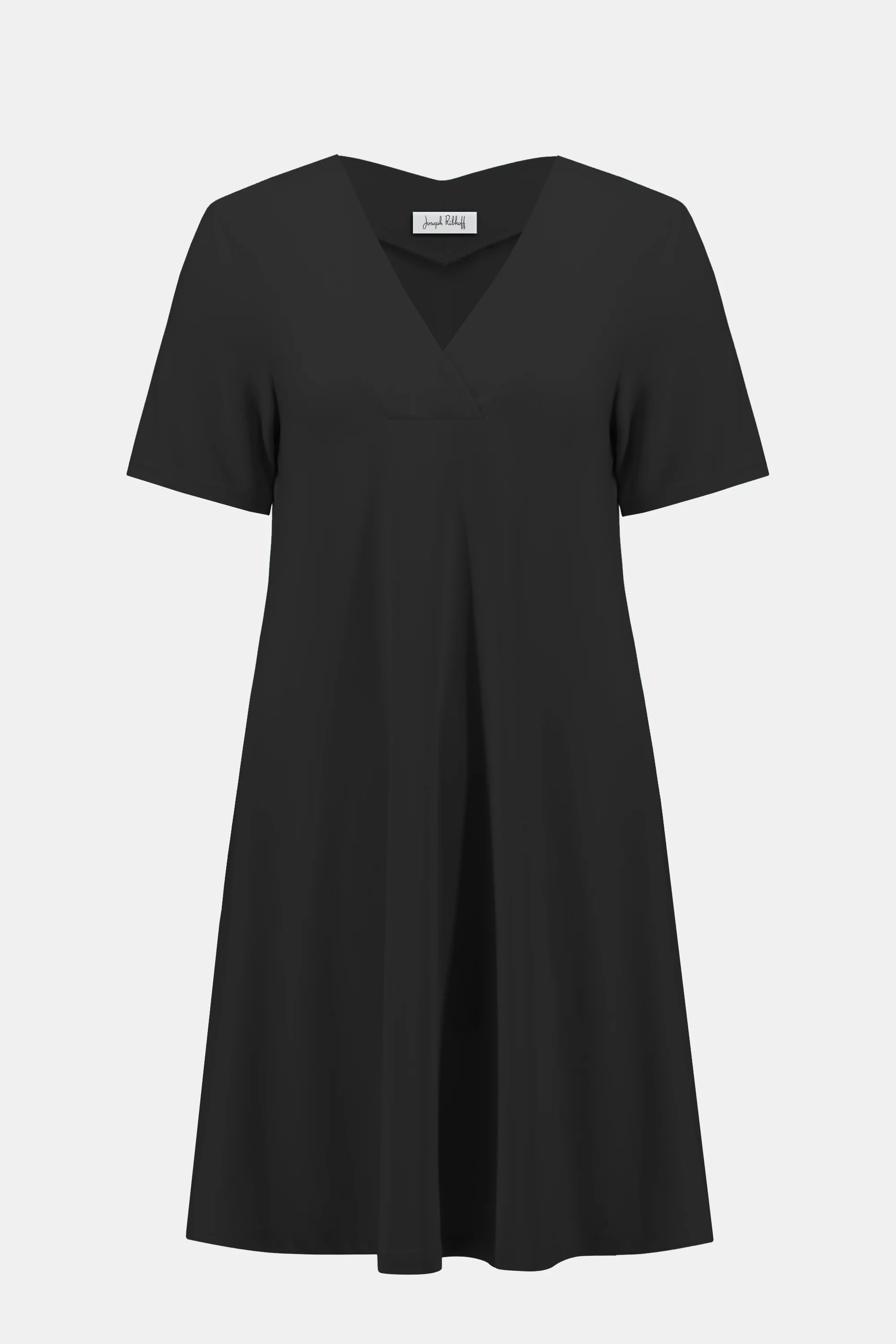 SILKY KNIT A-LINE DRESS OVERLAPPING V-NECKLINE 261210