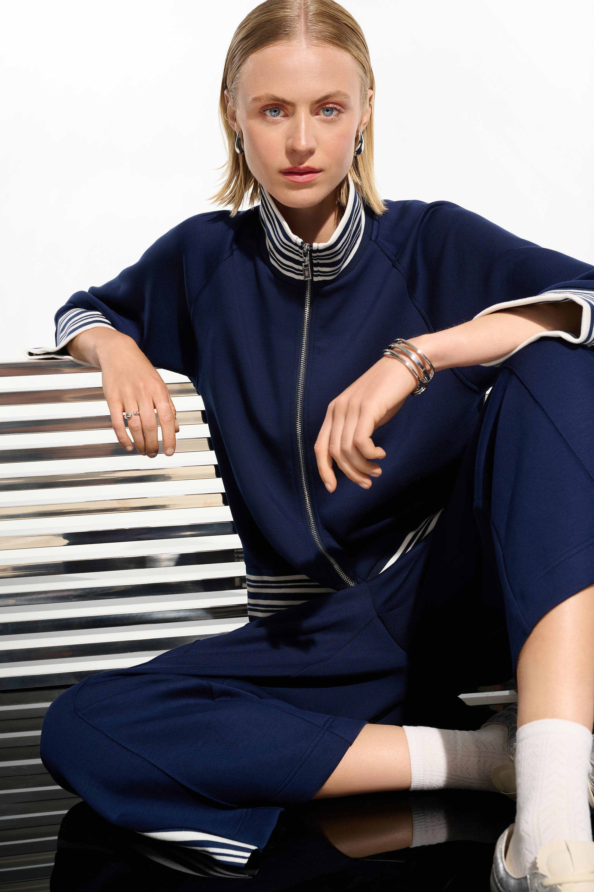 SCUBA JERSEY JACKET WITH FUNNEL COLLAR 261617