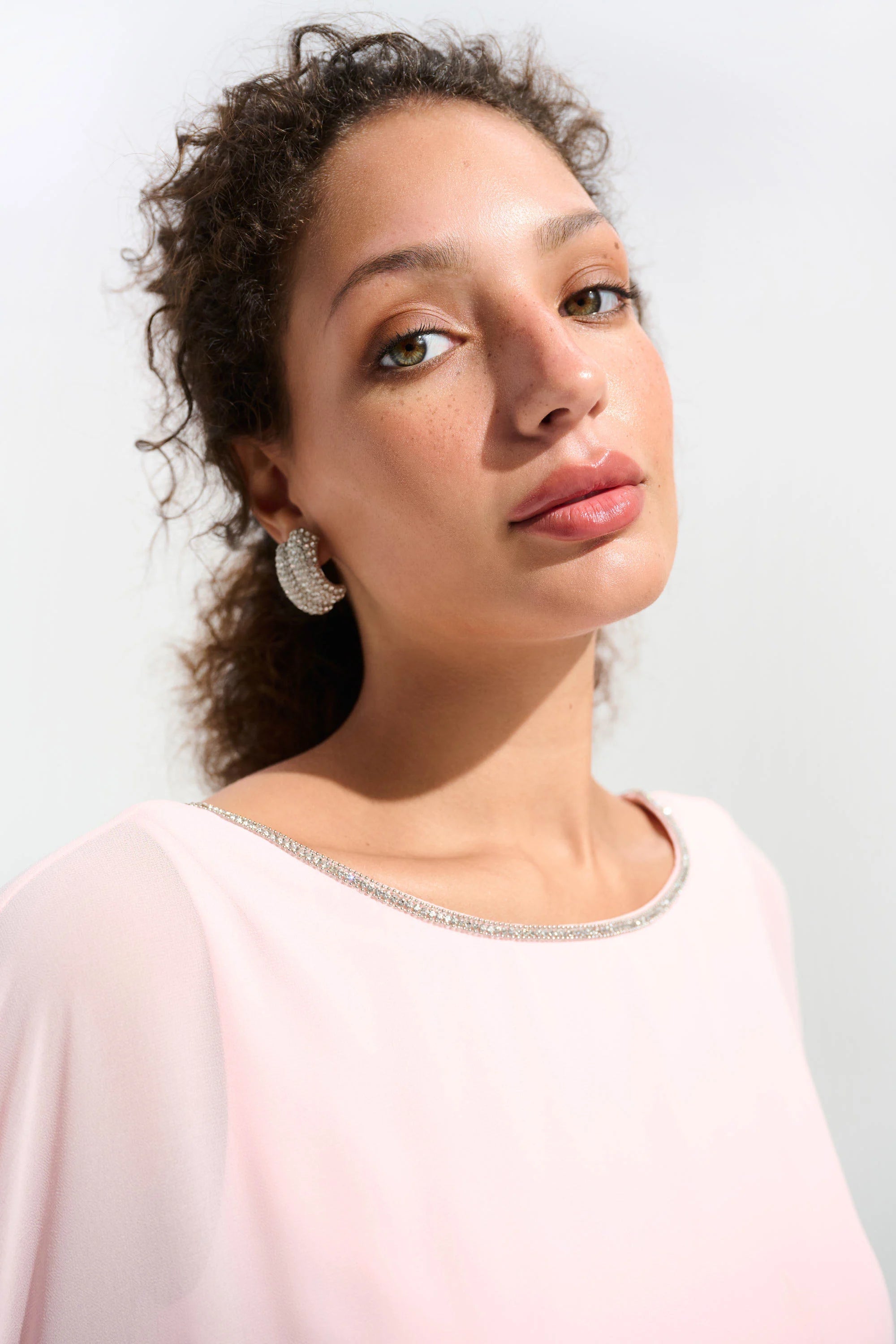 SIGNATURE | CASCADE KNIT SHEATH DRESS WITH CHIFFON PONCHO OVERLAY 261707