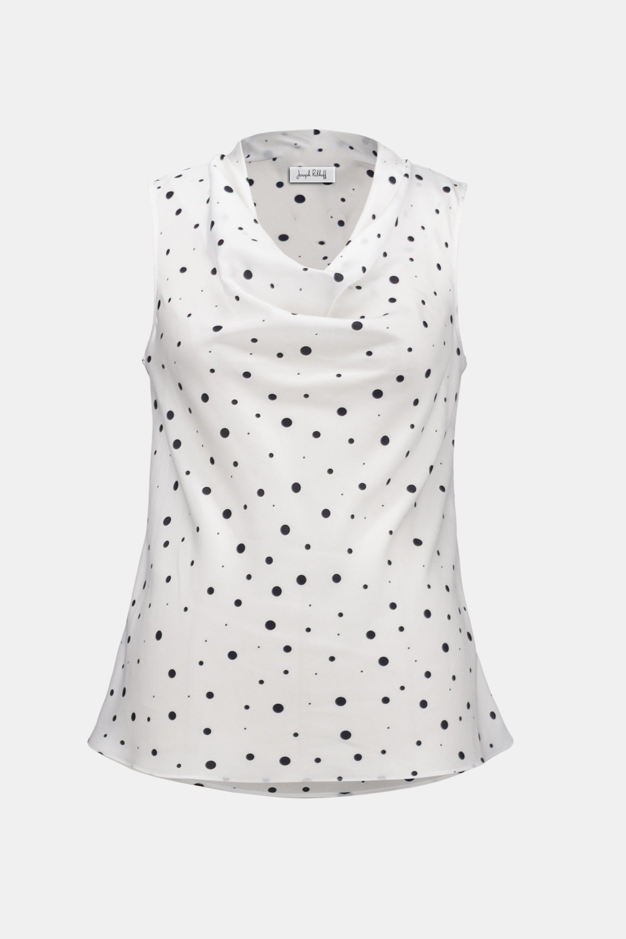 SIGNATURE| SATIN DOT PRINT SLEEVELESS COWL NECK TOP 261746