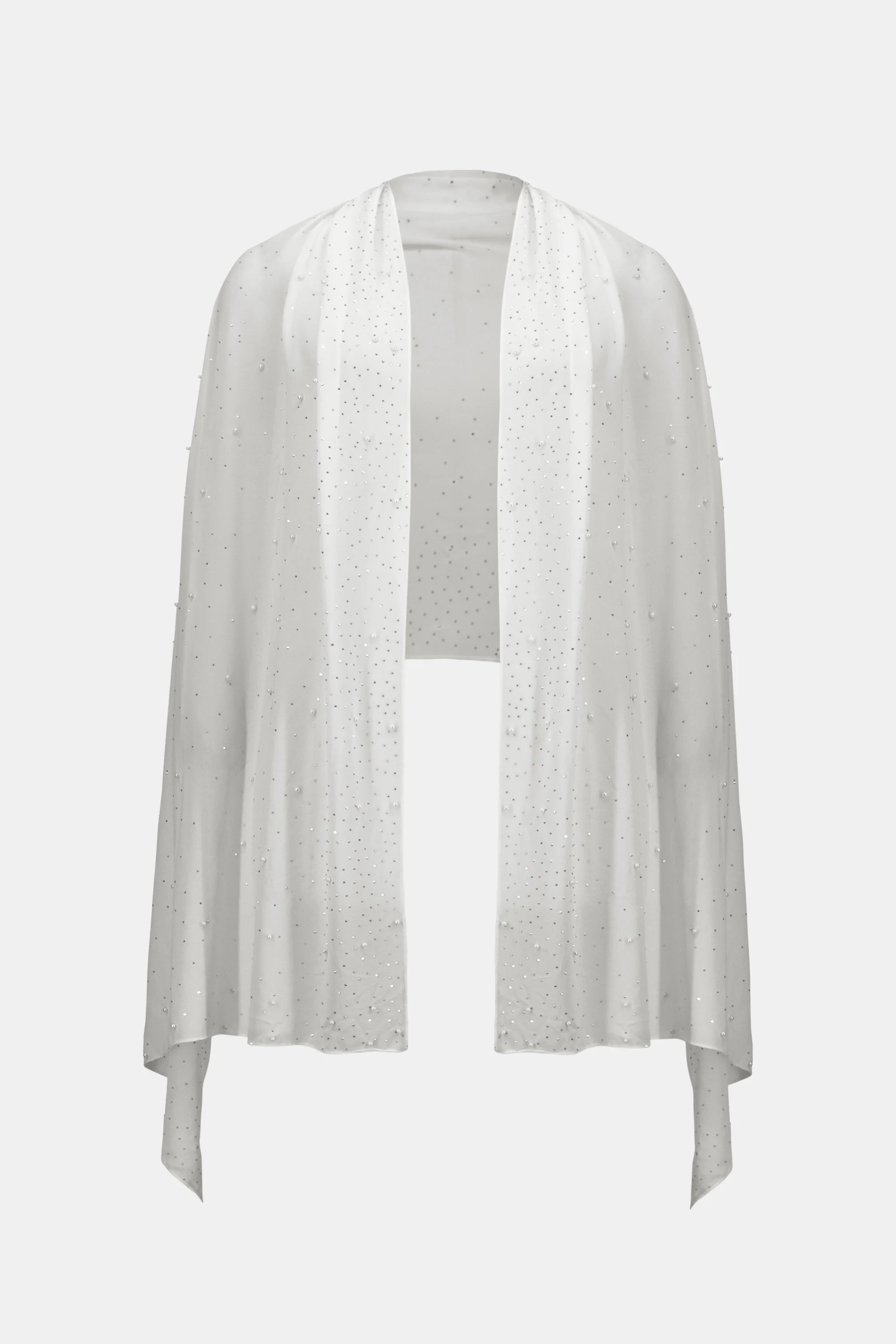 SIGNATURE | CHIFFON RECTANGLE SCARF WITH RHINESTONE AND PEARLS 261755