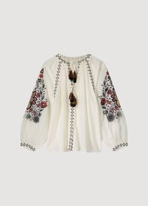 VOILE BLOUSE WITH EMBROIDERY - SUMMUM