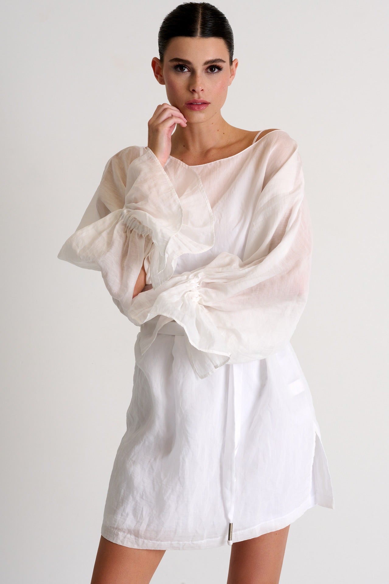 SHAN FLOWY DRESS/TUNIC WITH PUFFY SLEEVES