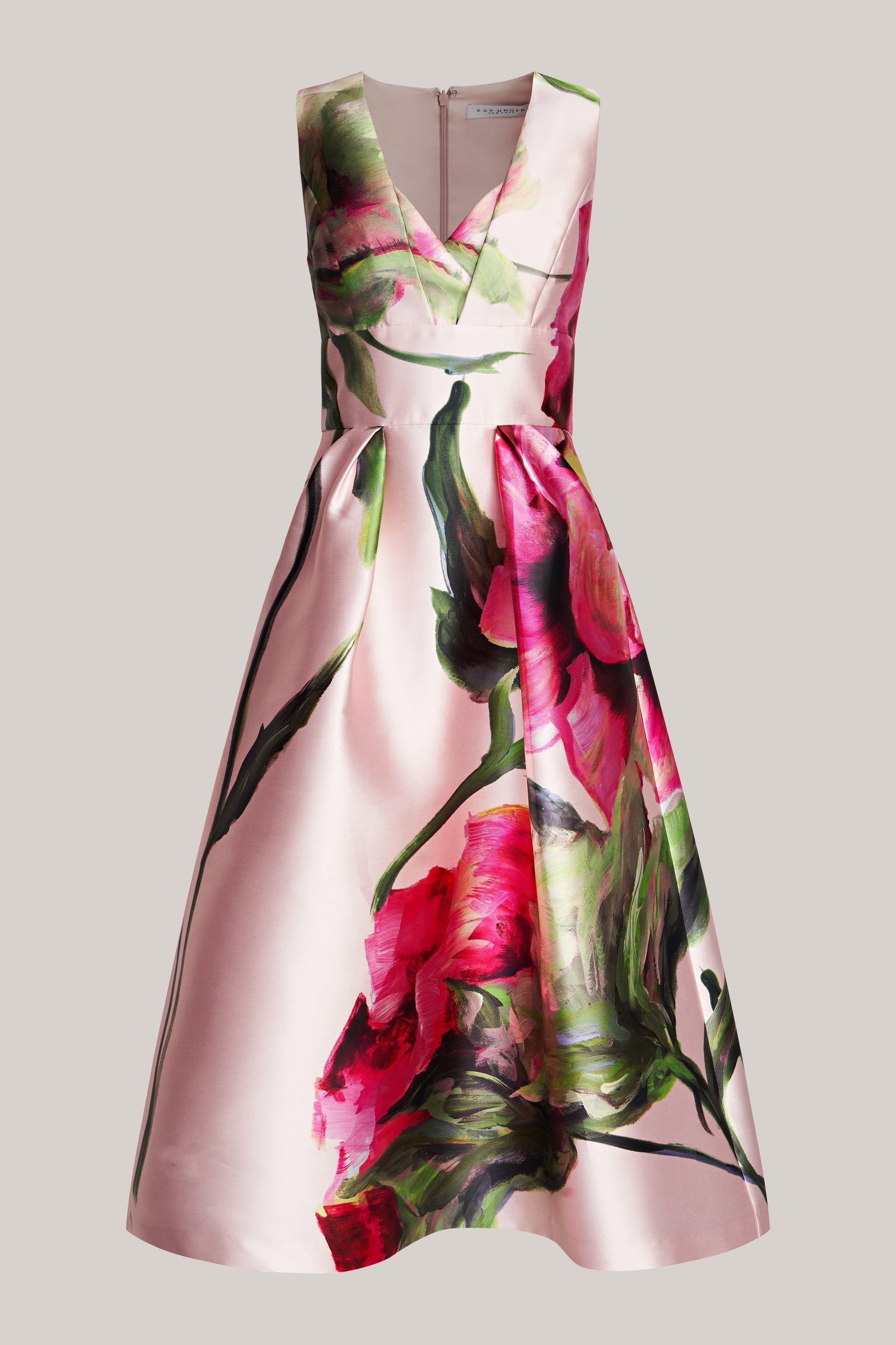 KAY UNGER REGINA TEA LENGTH DRESS BLUSH