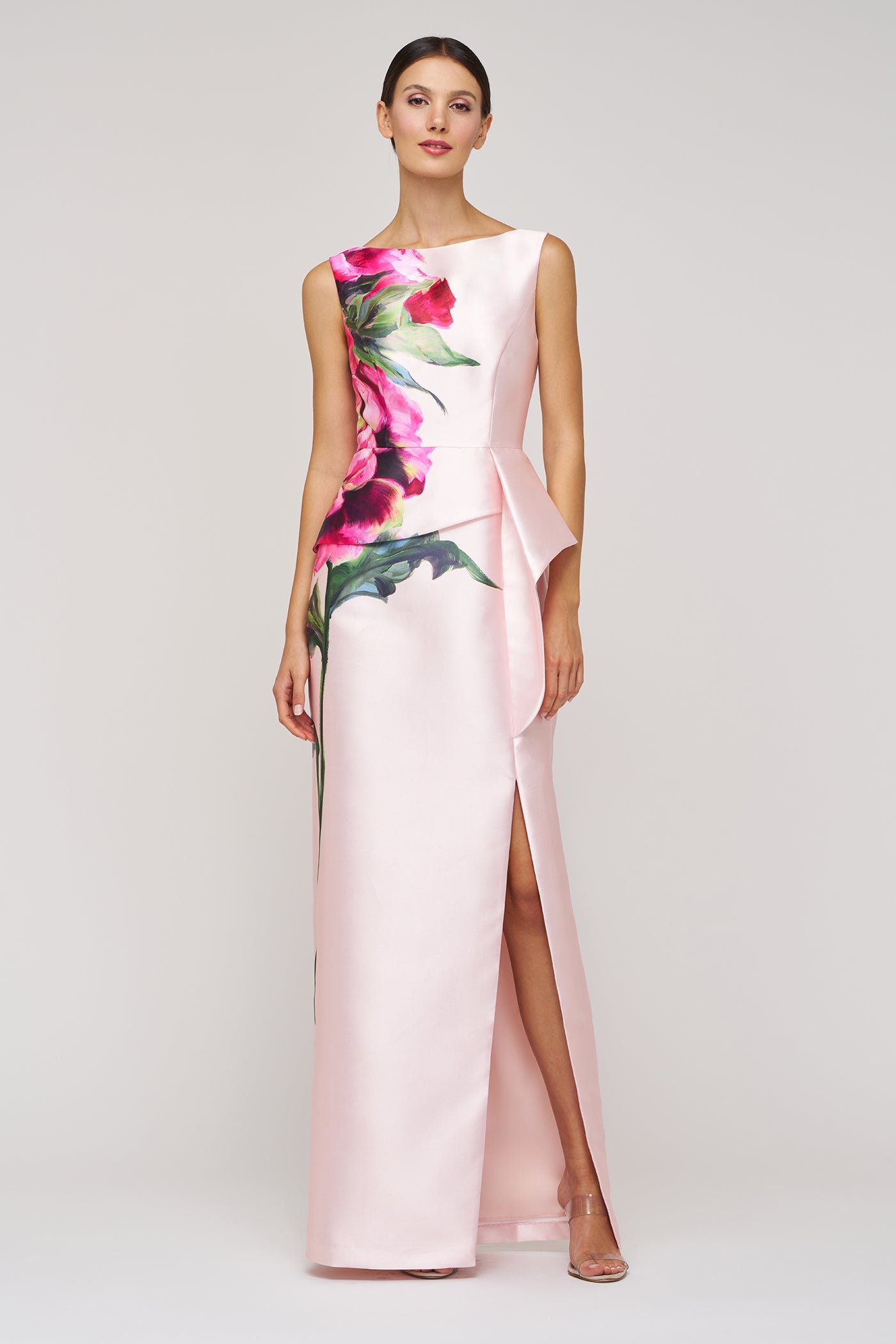 KAY UNGER LUCIANA COLUMN GOWN BLUSH