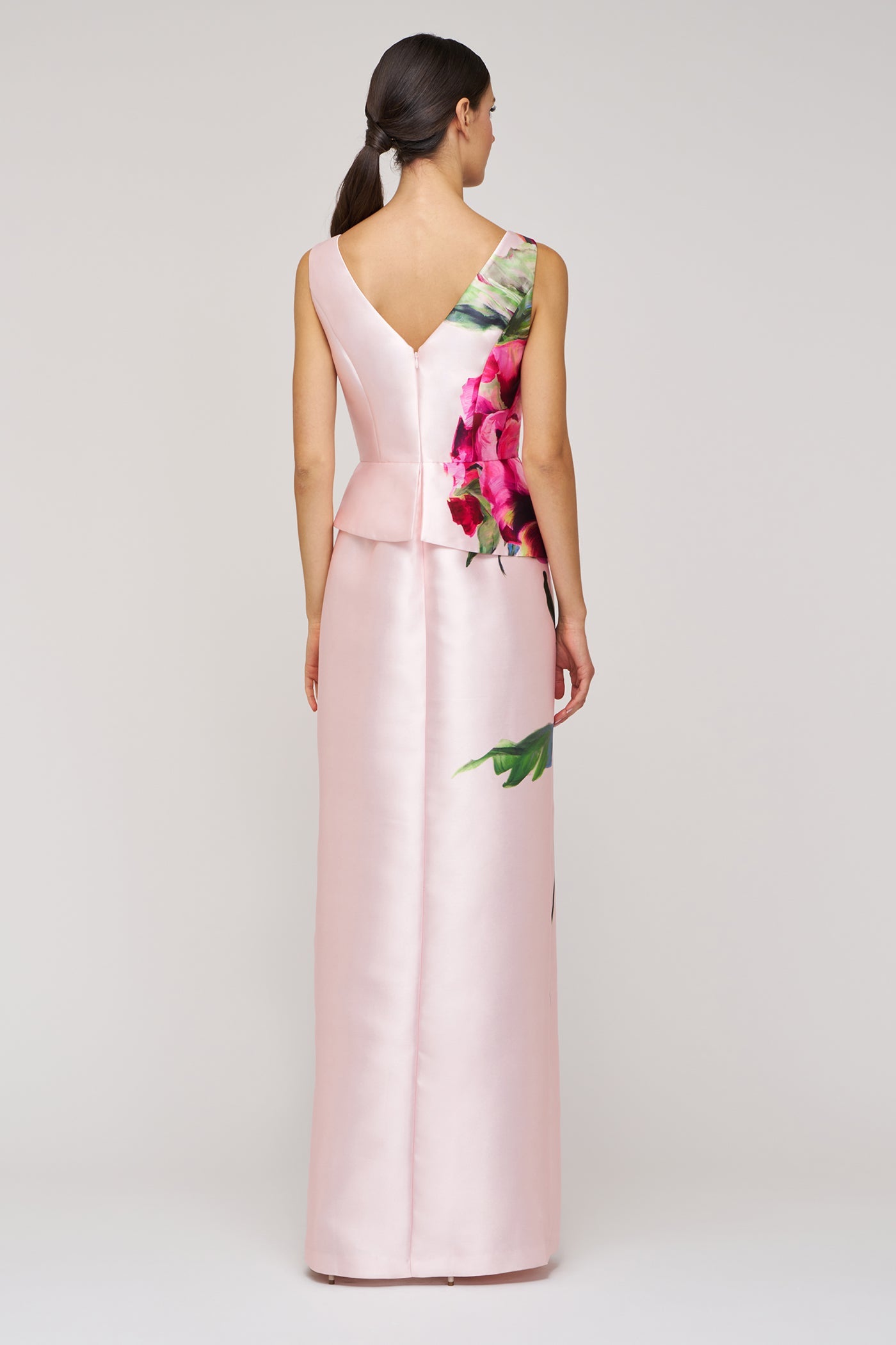 KAY UNGER LUCIANA COLUMN GOWN BLUSH