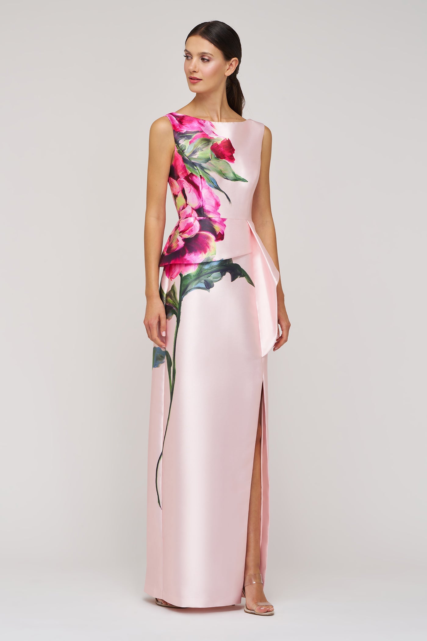 KAY UNGER LUCIANA COLUMN GOWN BLUSH