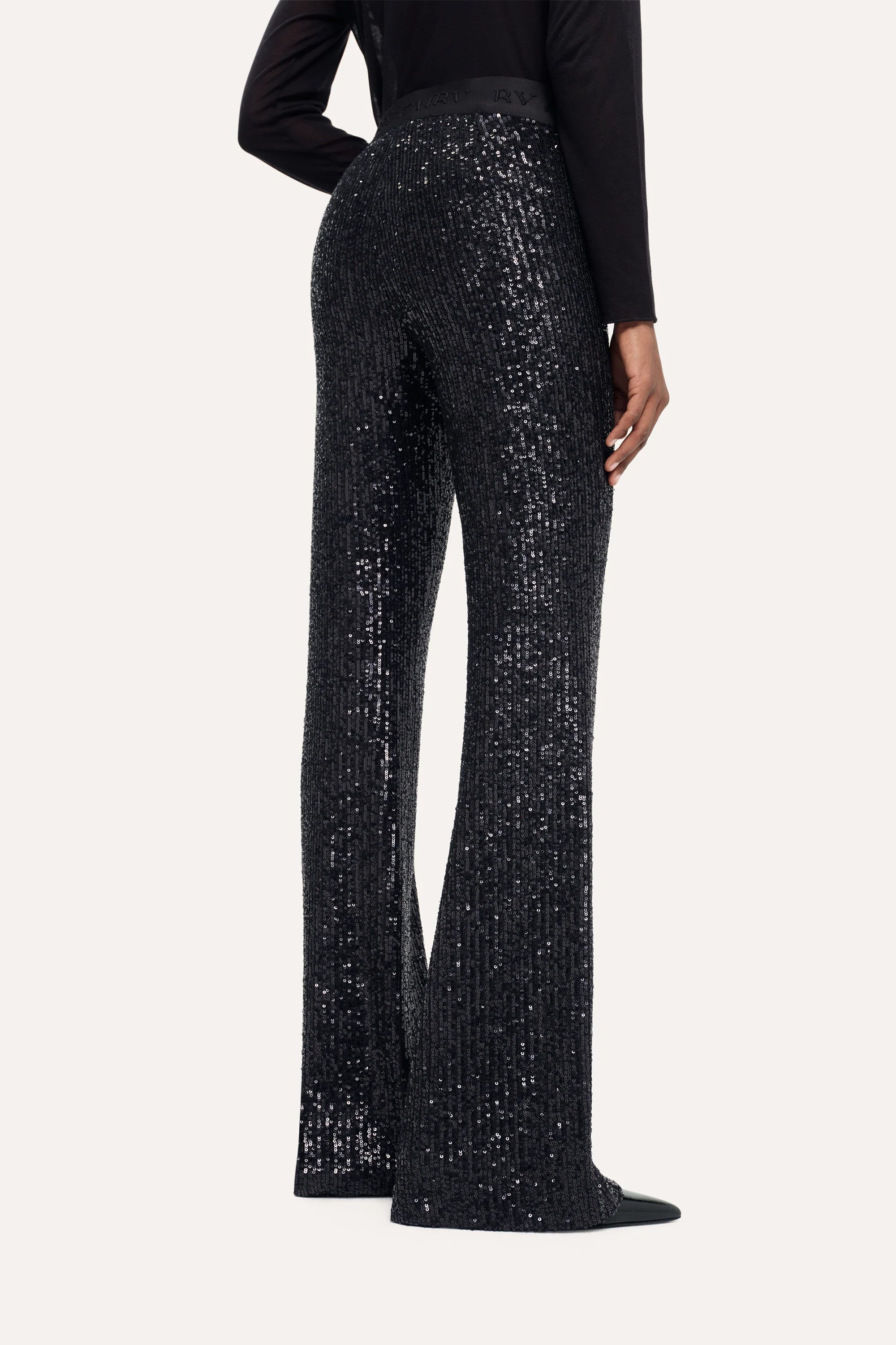 CAMBIO SEQUIN FRANCIS WITH FLARED LEG AND COMFORTABLE WAISTBAND