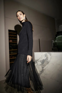 MARC AUREL TULLE SKIRT WITH SEQUIN LINING