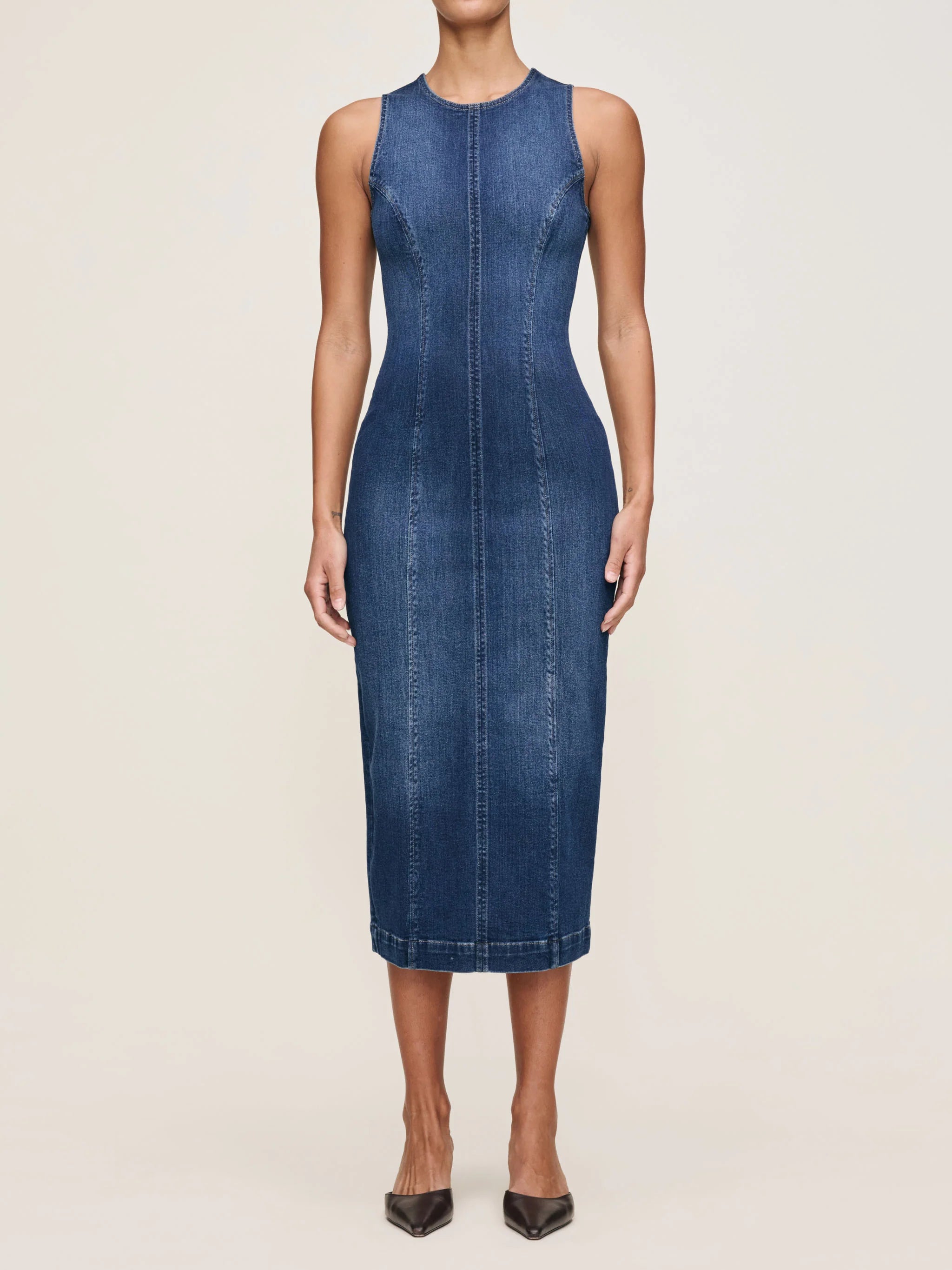 DL 1961 ESME SEAFRONT MIDI DRESS PREMIUM DENIM