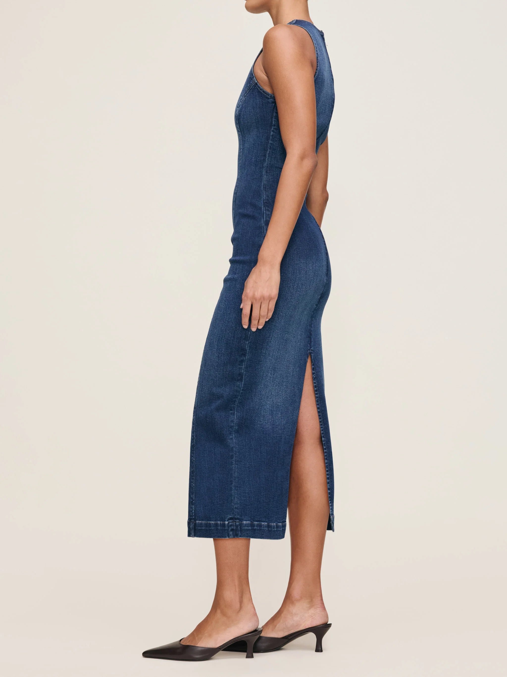 DL 1961 ESME SEAFRONT MIDI DRESS PREMIUM DENIM