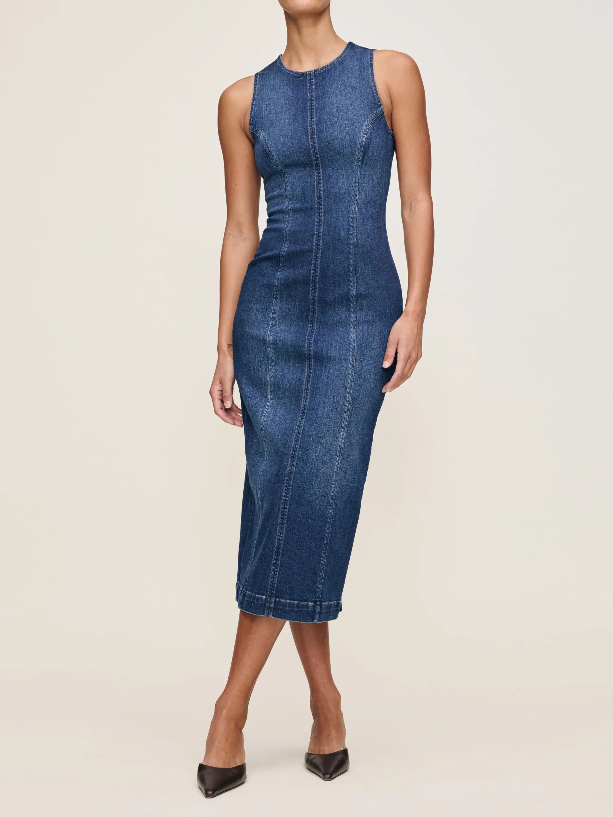DL 1961 ESME SEAFRONT MIDI DRESS PREMIUM DENIM