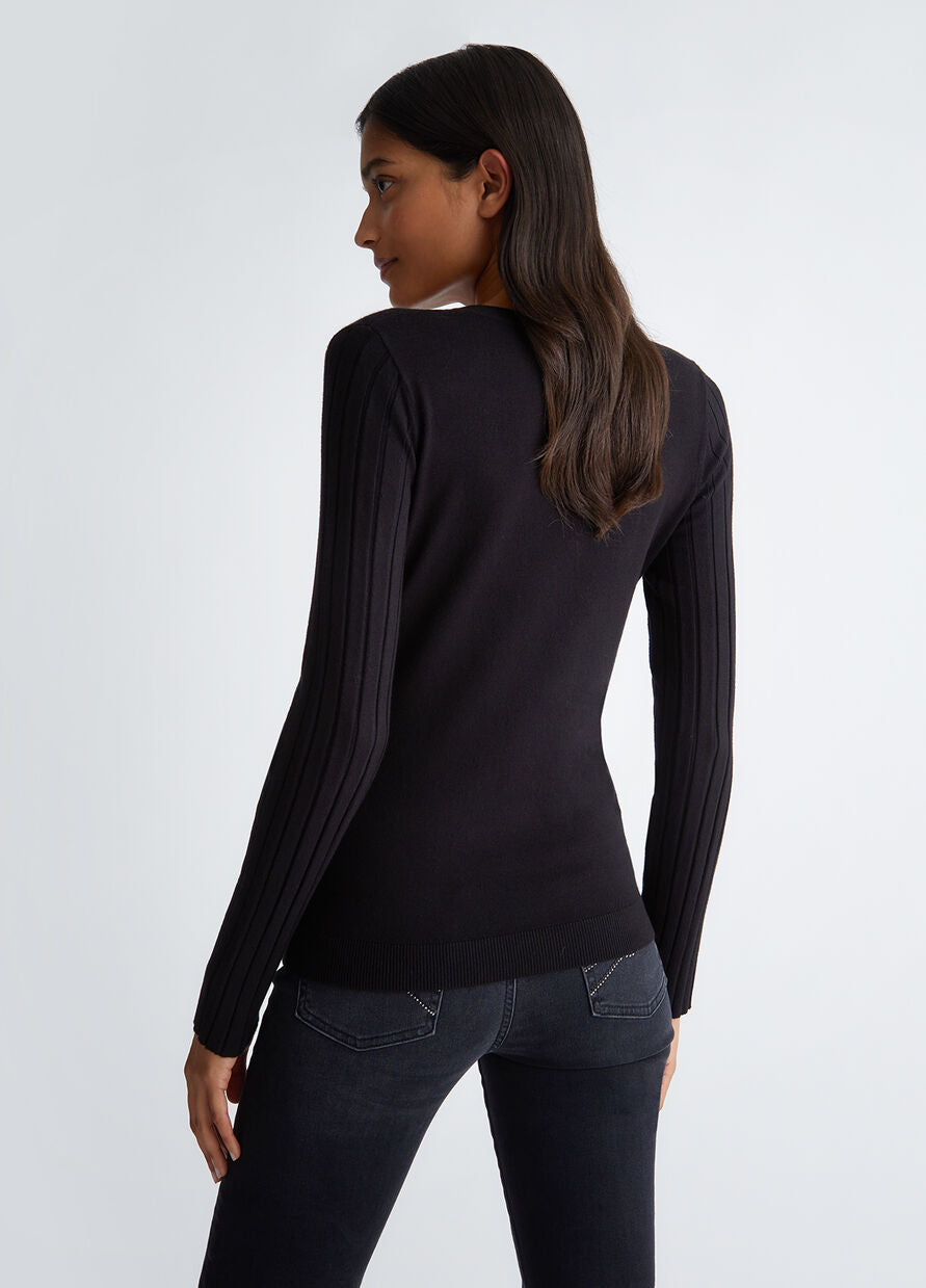 LUI JO KNIT SWEATER WITH RING DETAIL