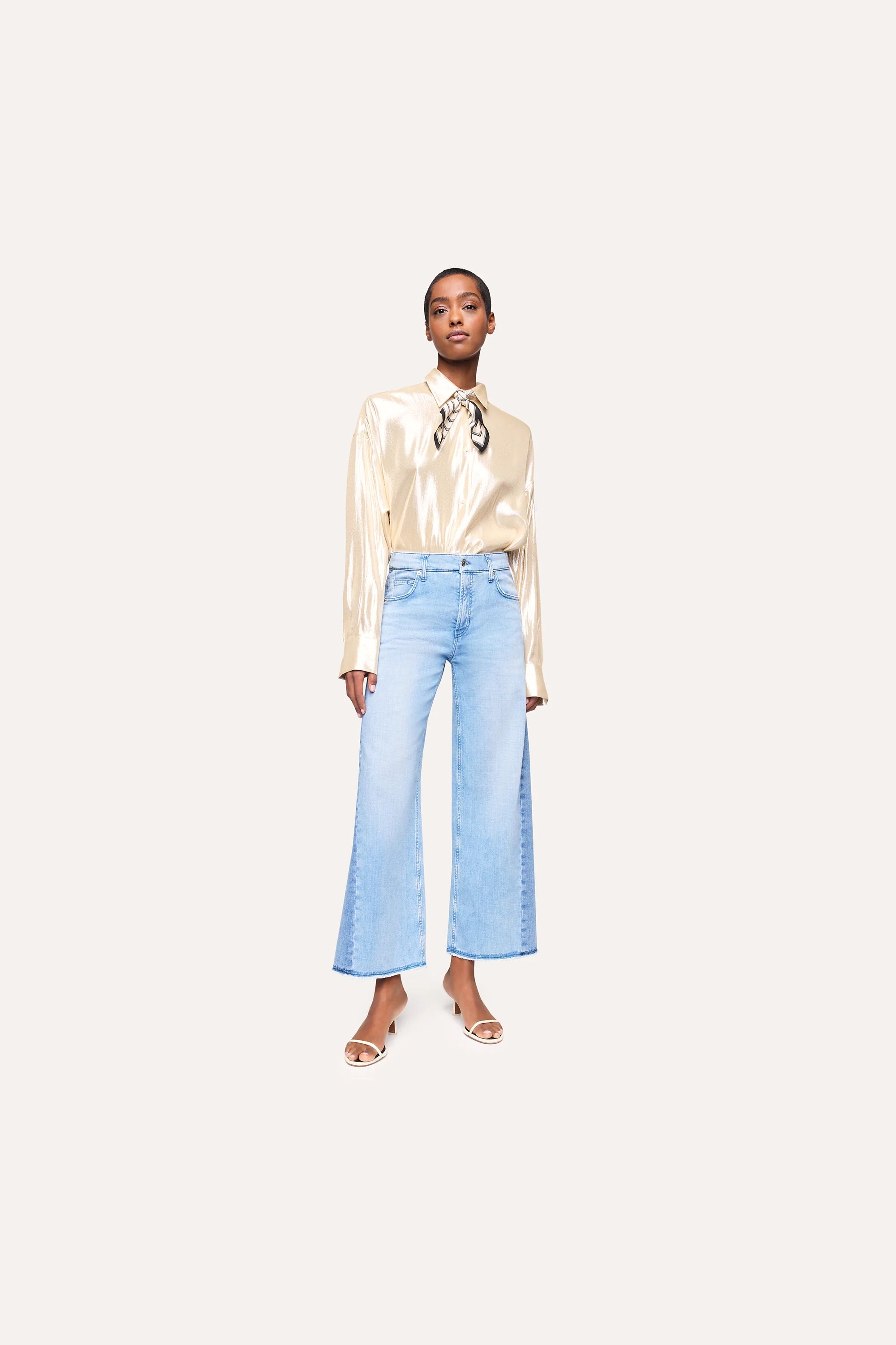 CAMBIO Palazzo patch  PALAZZO-JEANS CROPPED MID USE PATCHED DARK CUT HEM