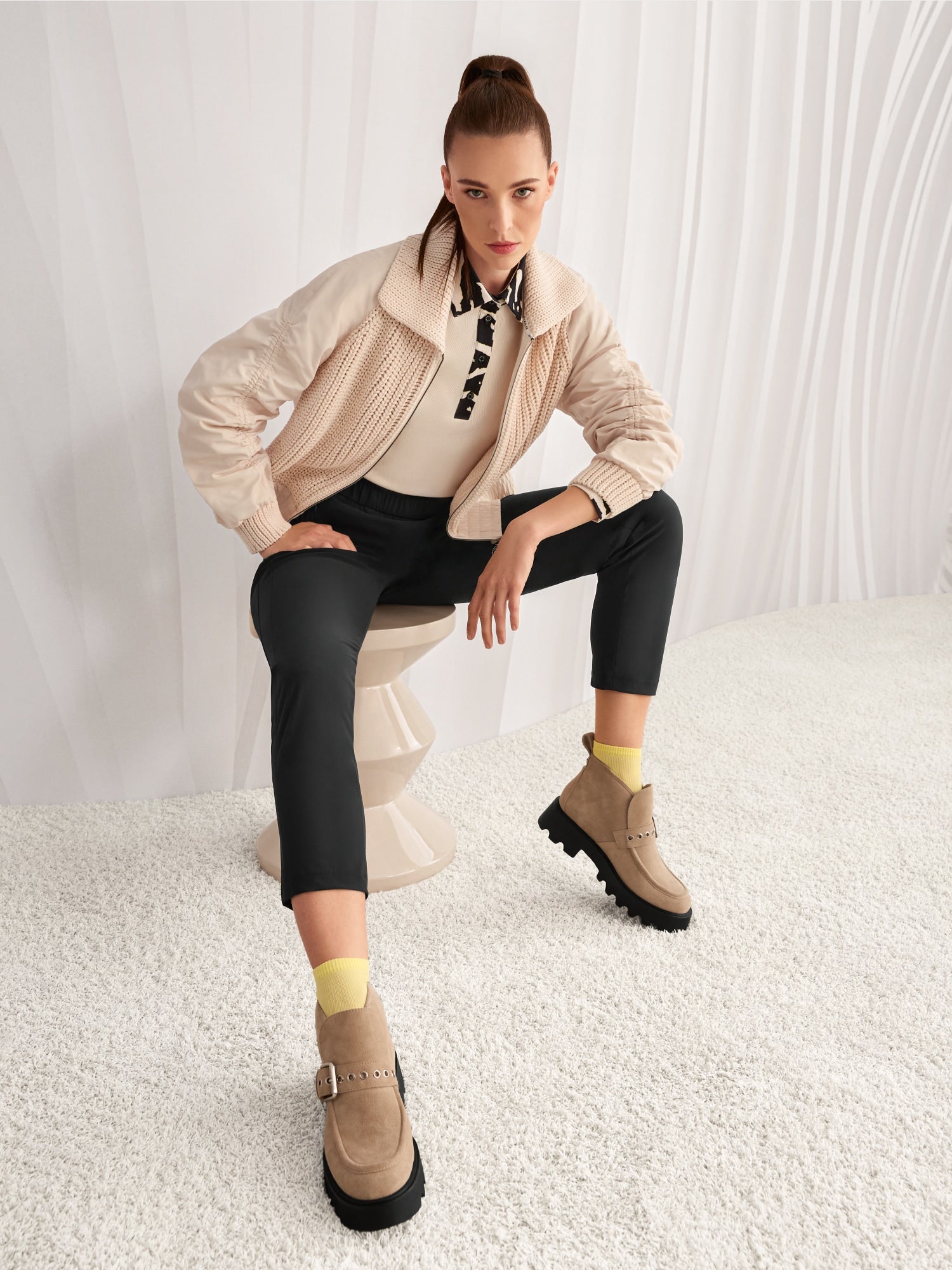 MARC CAIN LONG SLEEVE SHIRT WITH ANIMAL DETAILS