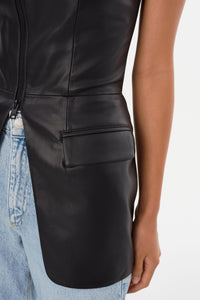 LA MARQUE AVANI FAUX LEATHER BUSTIER TOP