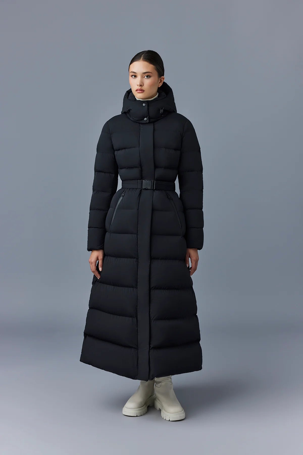 MACKAGE CALINA-CITY Stretch down maxi coat  DOWN TO -15ºC