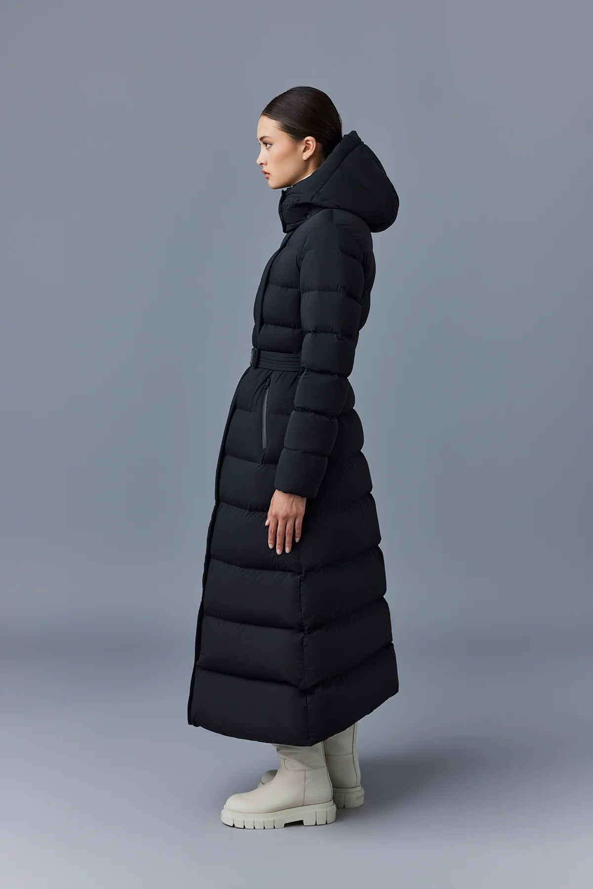 MACKAGE CALINA-CITY Stretch down maxi coat  DOWN TO -15ºC