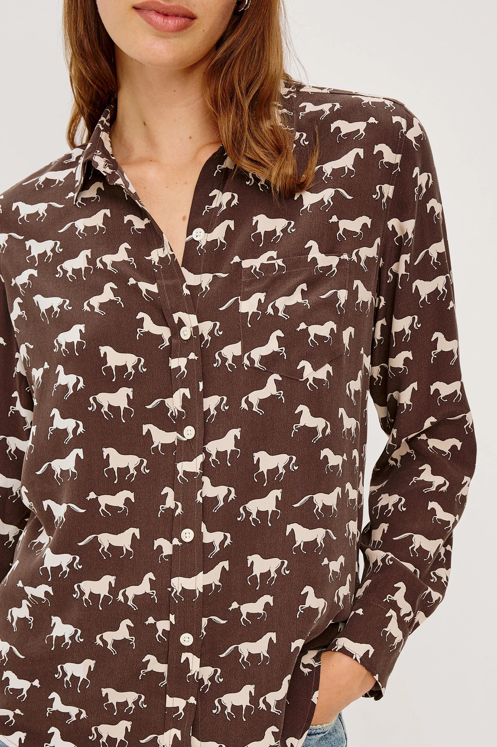 RAILS KATE SHIRT IVORY HORSES