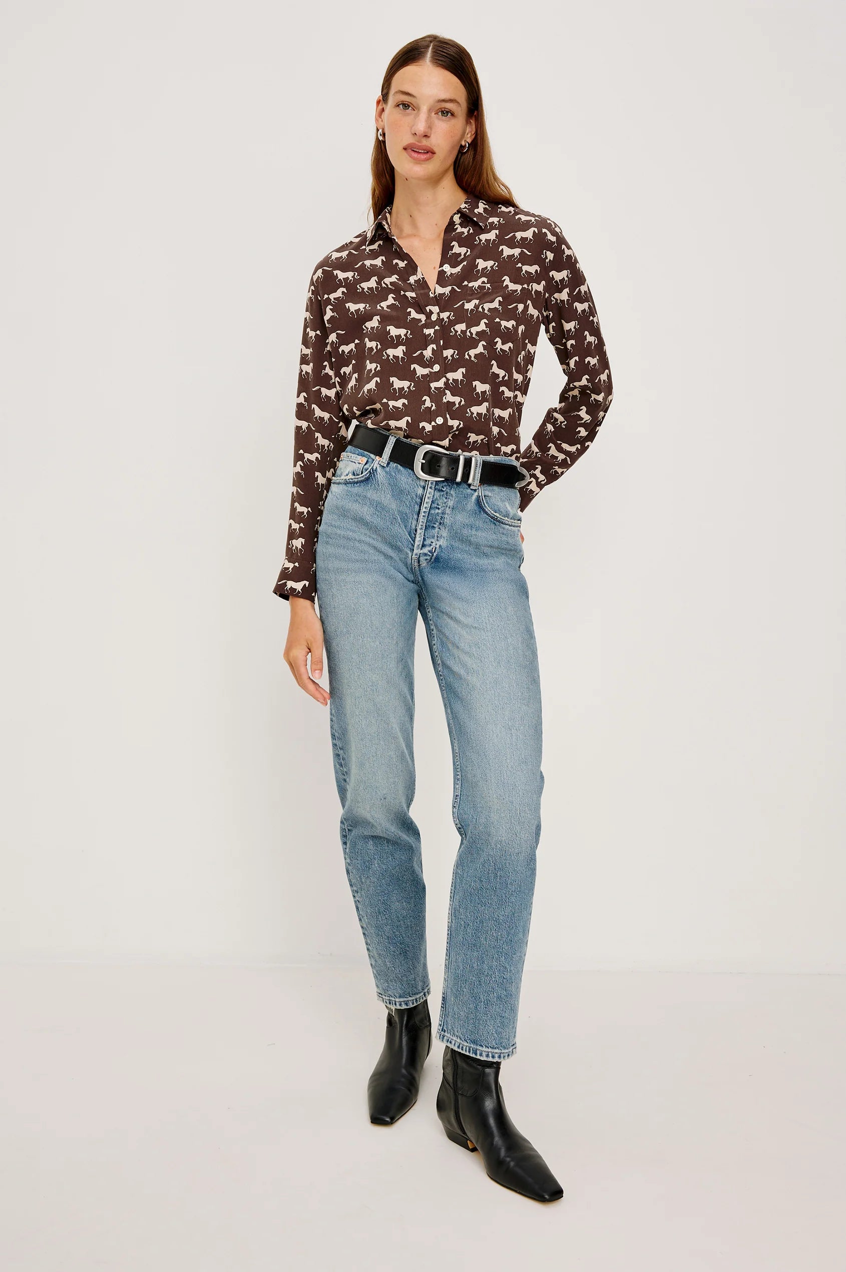 RAILS KATE SHIRT IVORY HORSES