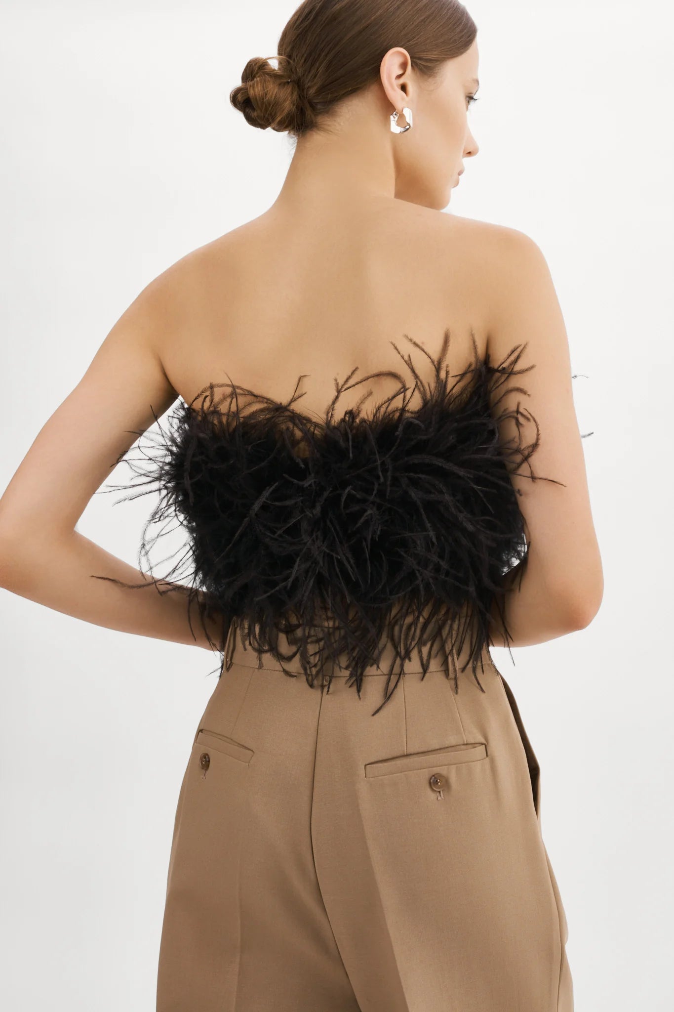 ZAINA FEATHER BUSTIER TOP