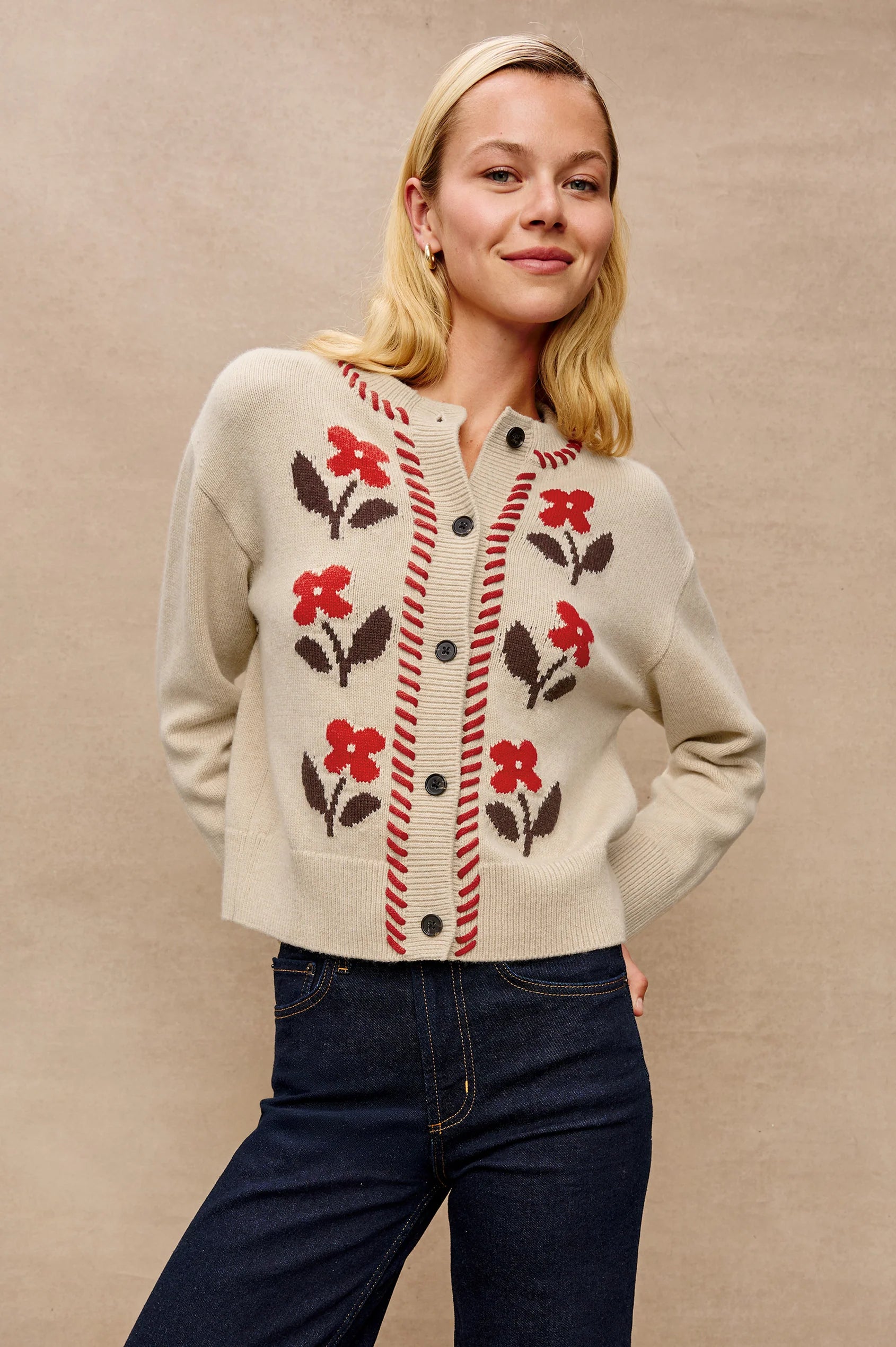 RAILS MAVIE CARDIGAN CARMINE FLORAL