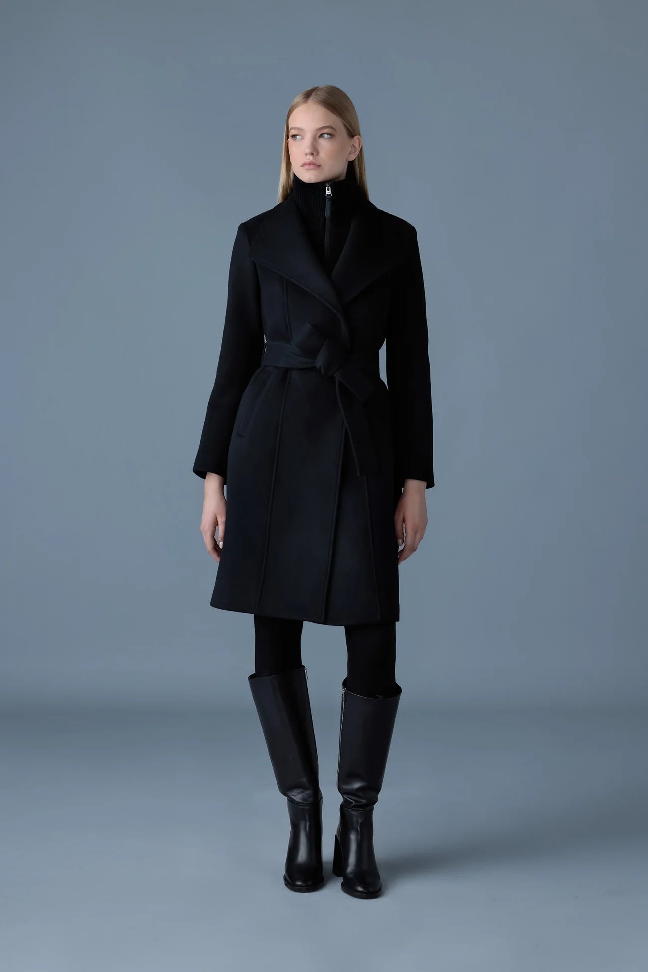 MACKAGE NORITA 2-in-1 double face wool coat with sash  DOWN TO -5ºC