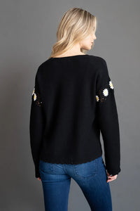 LISA TODD UPSY DAISY COTTON SWEATER