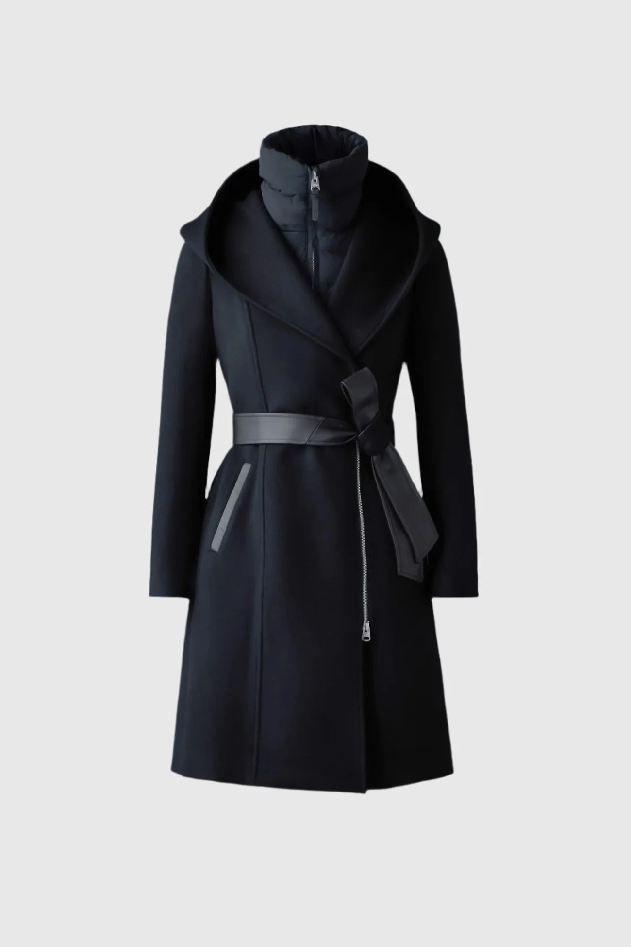 MACKAGE SHIA-SLB 2-in-1 double-face wool coat with removable bib  DOWN TO -5ºC