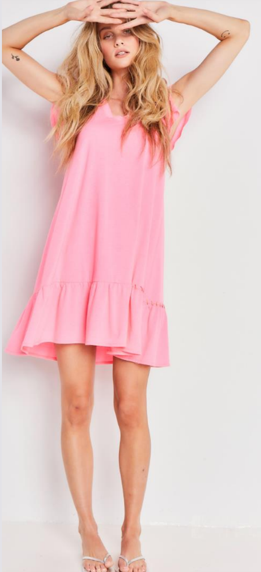 LISA TODD FREE FRILLS DRESS IN PARTY PINK