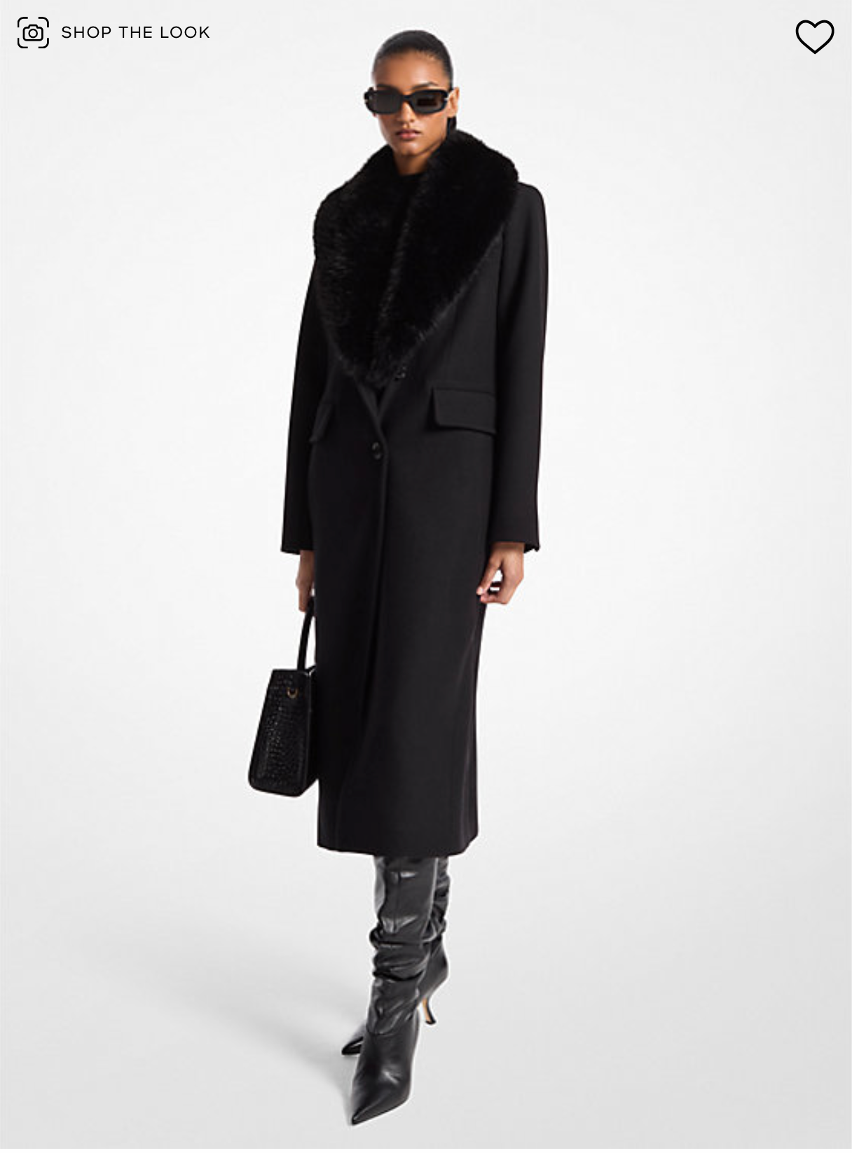 MICHAEL KORS FAUX FUR COLLAR WOOL BLEND COAT Elaine Dickinson