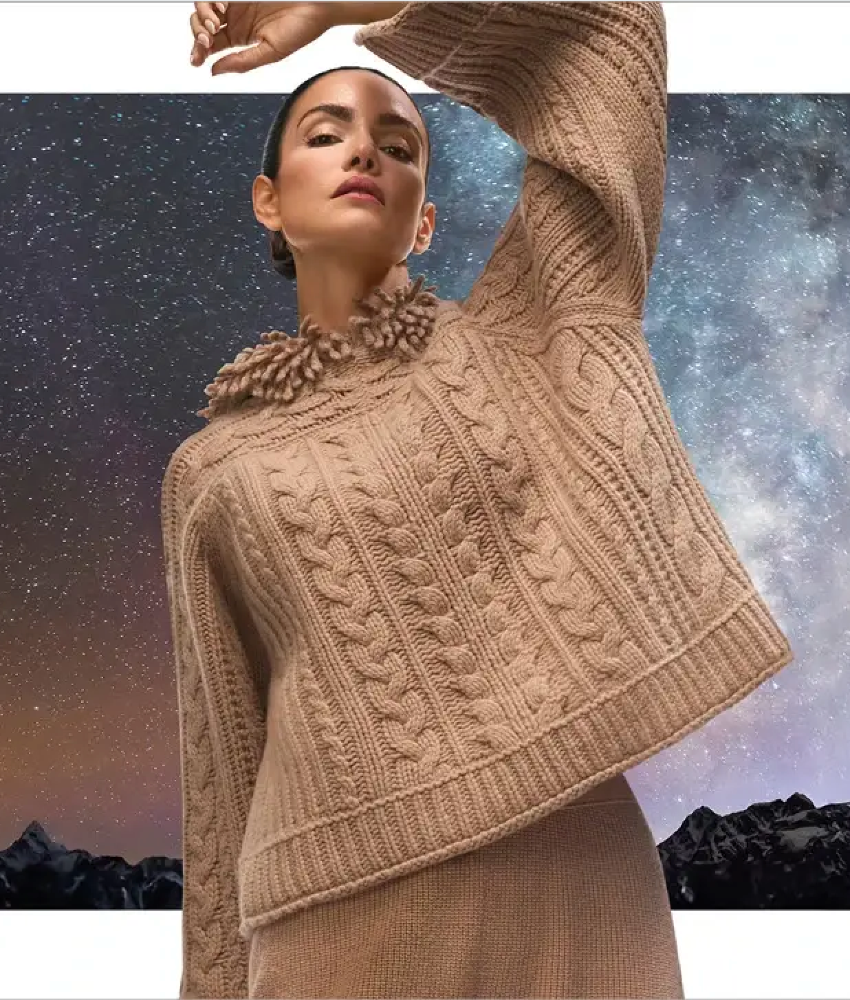 MARC CAIN KNITTED IN GERMANY CABLE KNIT JUMPER  ZA 41.11 M07