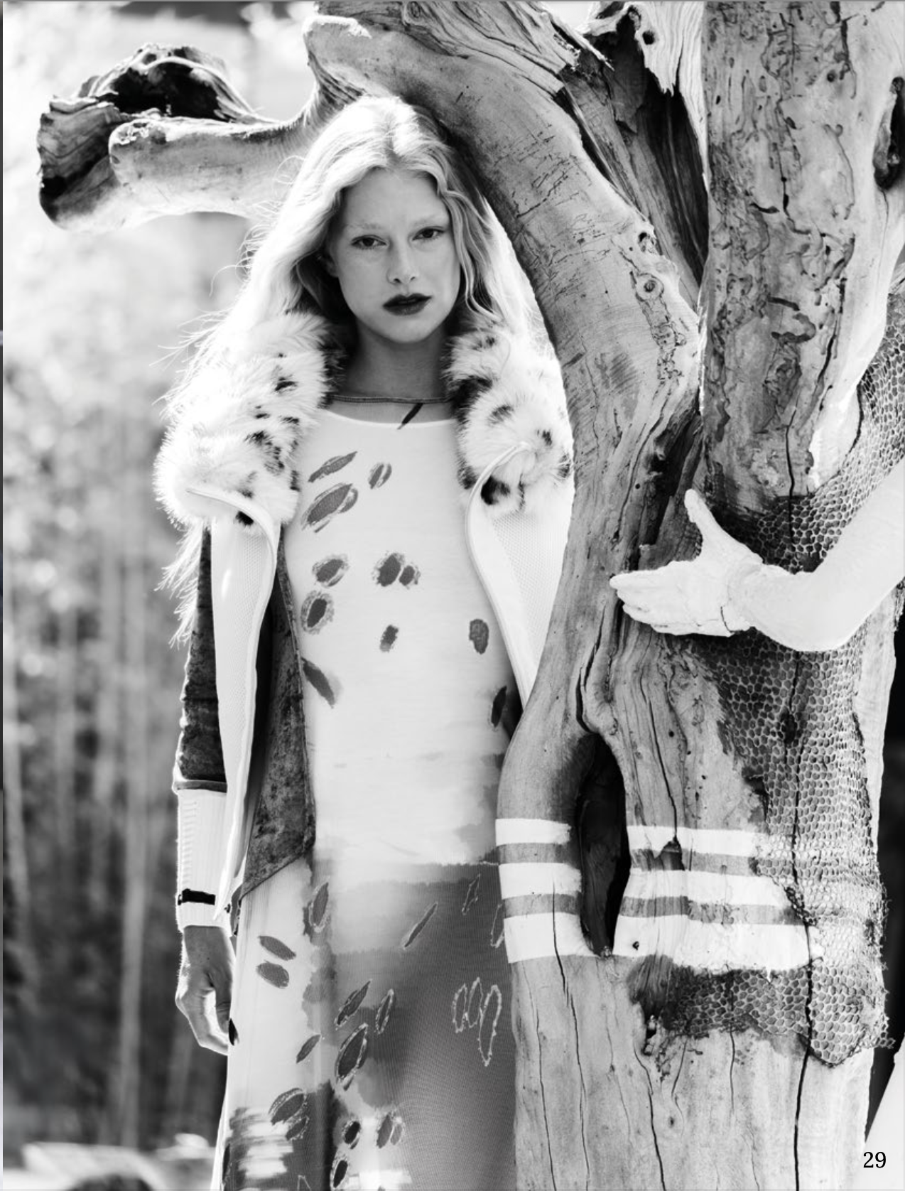 ELISA CAVALETTI PADDED VEST WITH WHITE AND CHARCOAL GREY SPOTTED FAUX FUR