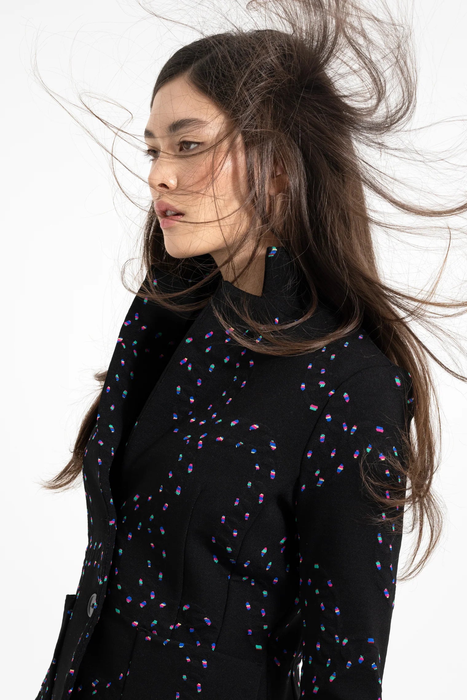 FLORA MULTICOLOUR DOT FITTED JACKET