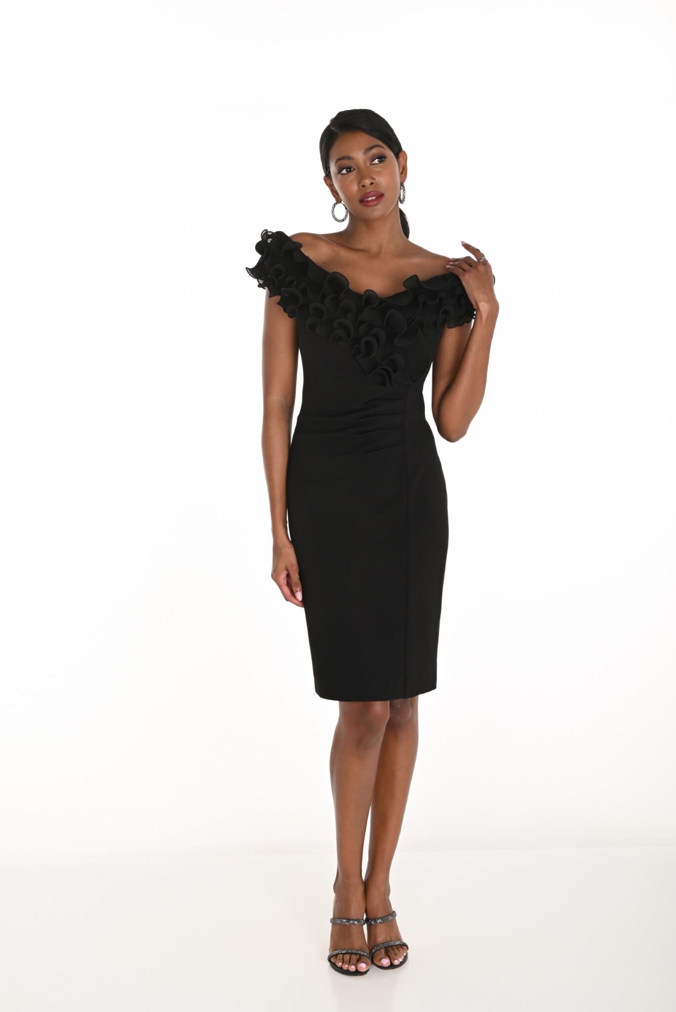 LITTLE BLACK DRESS OFF THE SHOULDER RUFFLE 259740