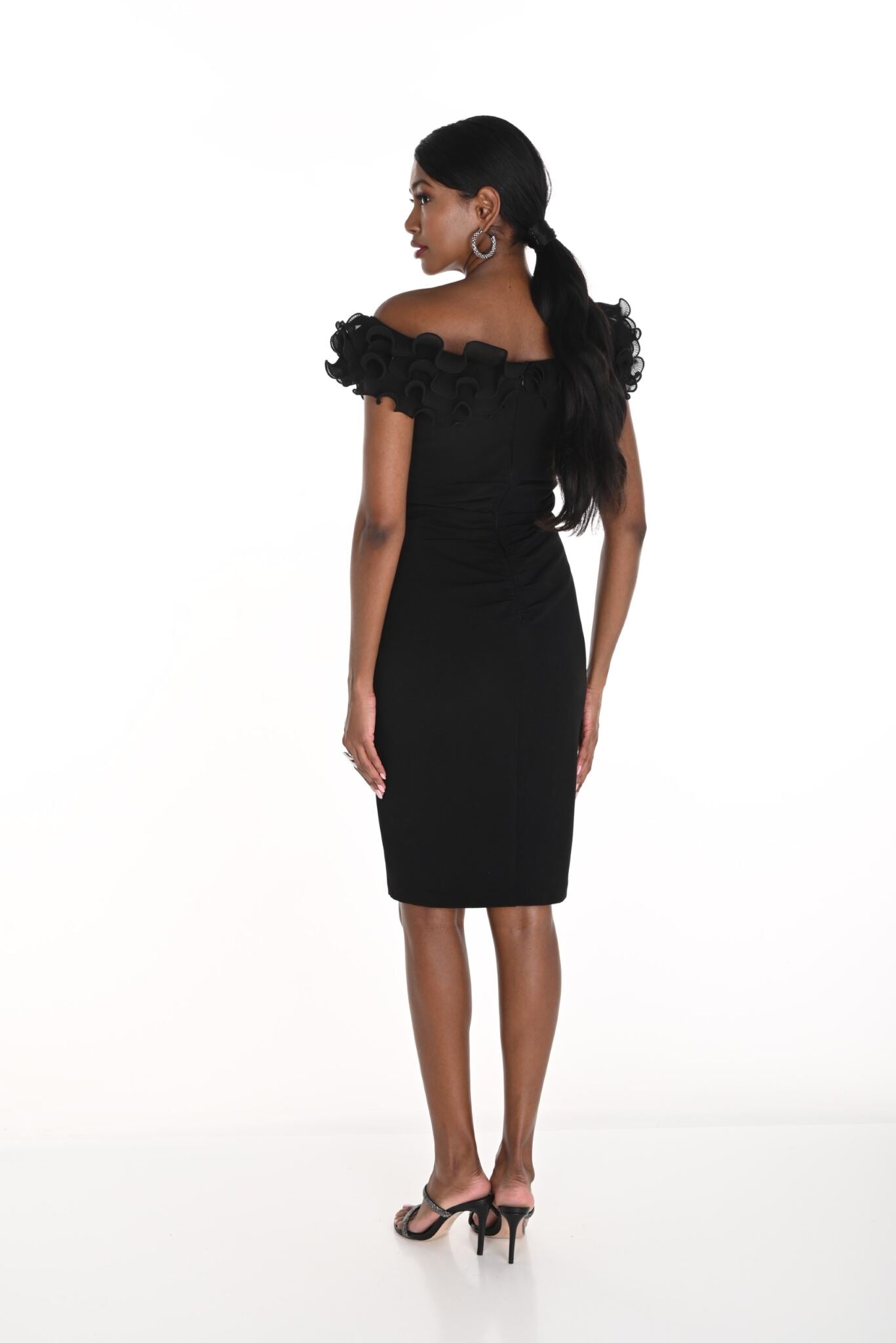 LITTLE BLACK DRESS OFF THE SHOULDER RUFFLE 259740