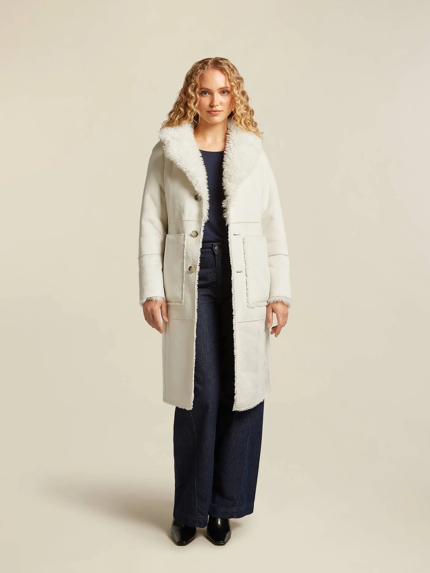 BEAUMONT REVERSIBLE FAUX FUR COAT AVAILABLE SEAFOAM