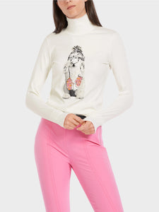 MARC CAIN TURTLENECK WITH SKI BUNNY APPLIQUE