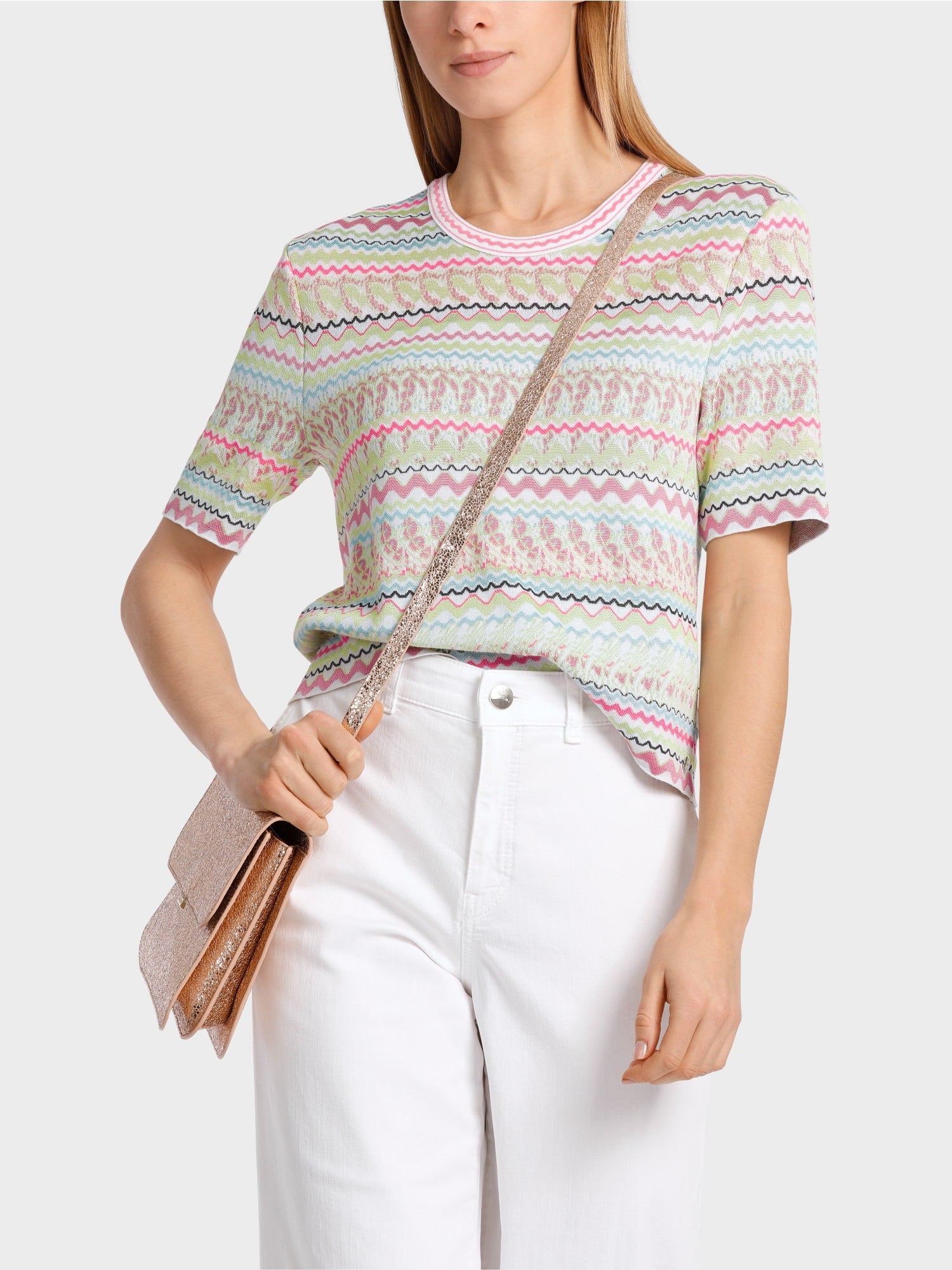 MARC CAIN SHORT-SLEEVED SWEATER KNITTED IN GERMANY