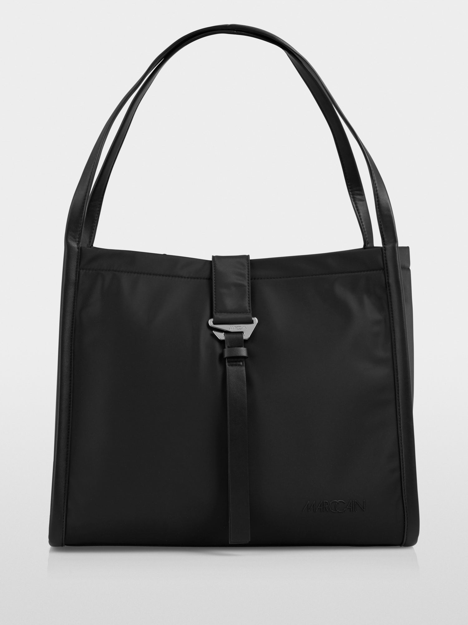 MARC CAIN Large "Rethink Together" satchel bag black