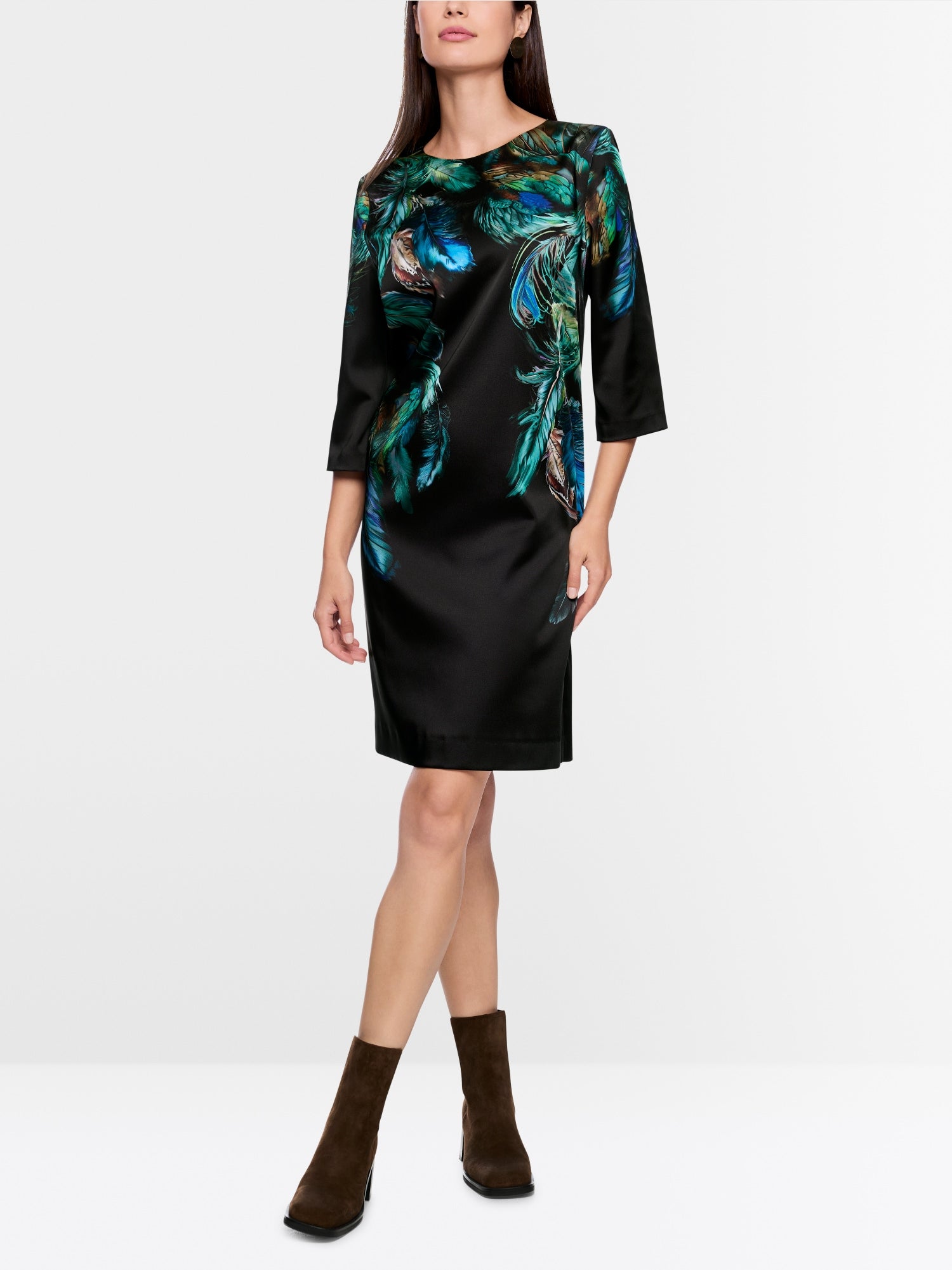 MARC CAIN DRESS WITH FEATHER PRINT