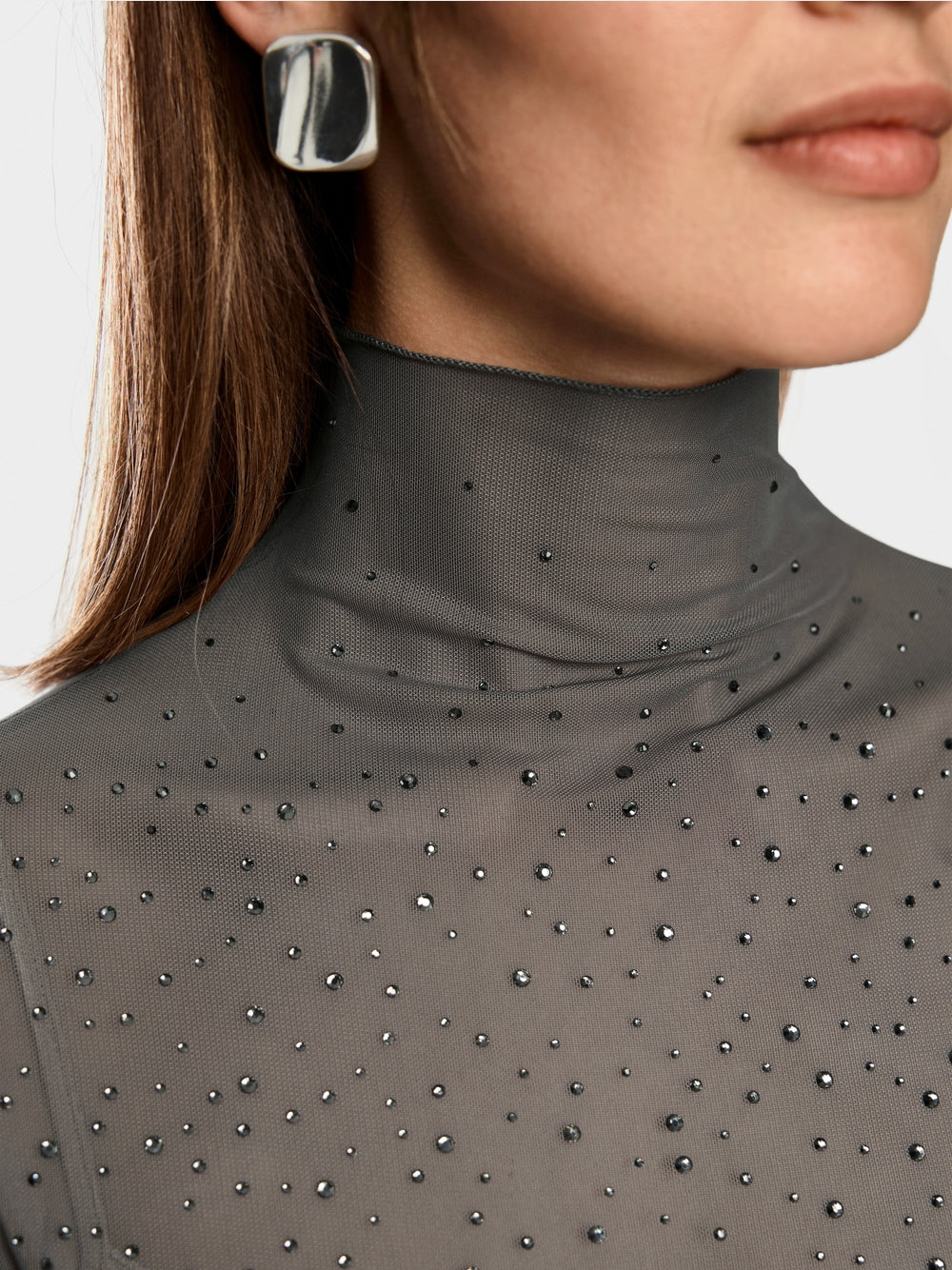 MARC CAIN LONG SLEEVE MESH SPARKLE DETAIL ZC 48.15 J47