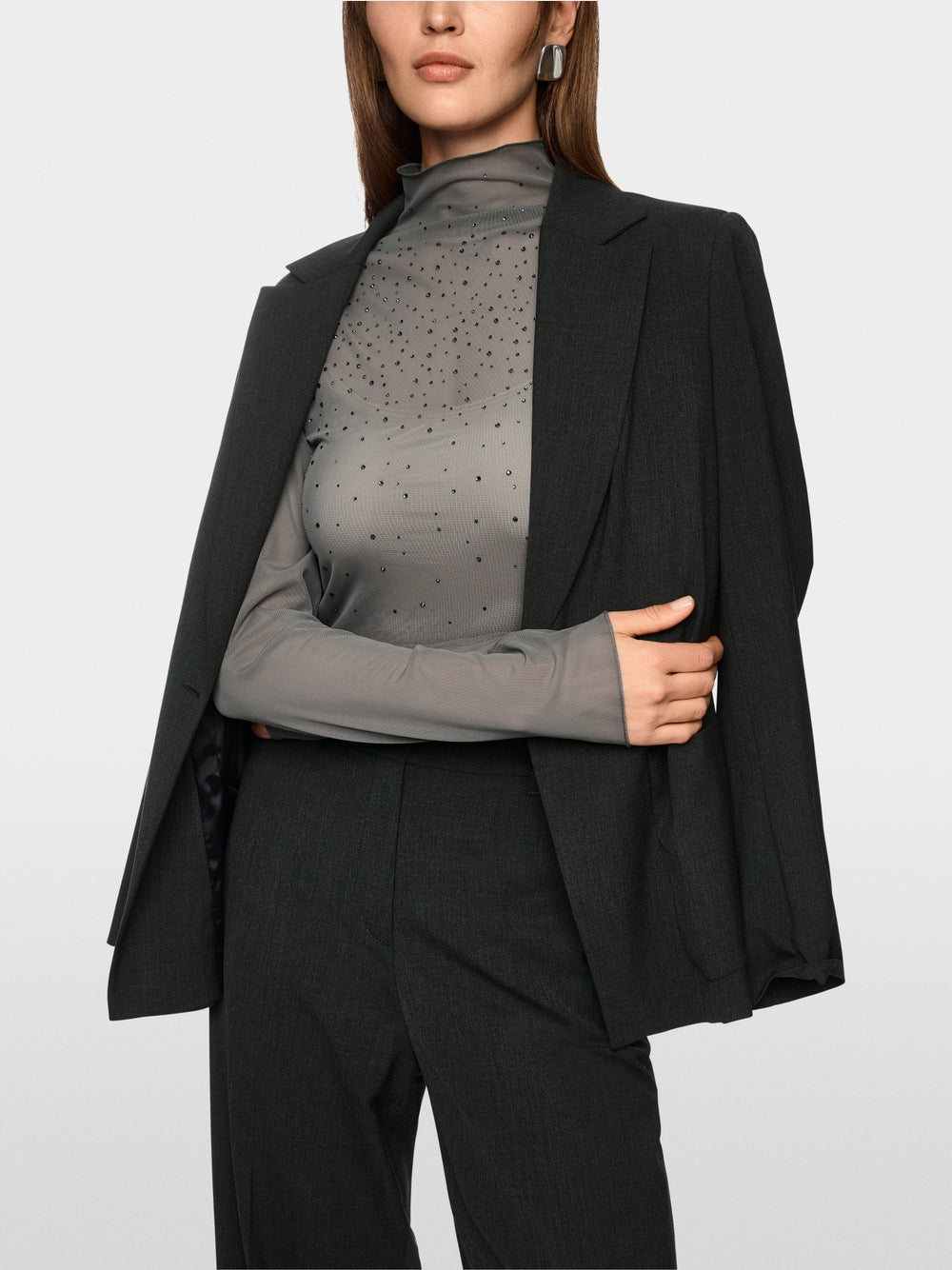 MARC CAIN LONG SLEEVE MESH SPARKLE DETAIL ZC 48.15 J47