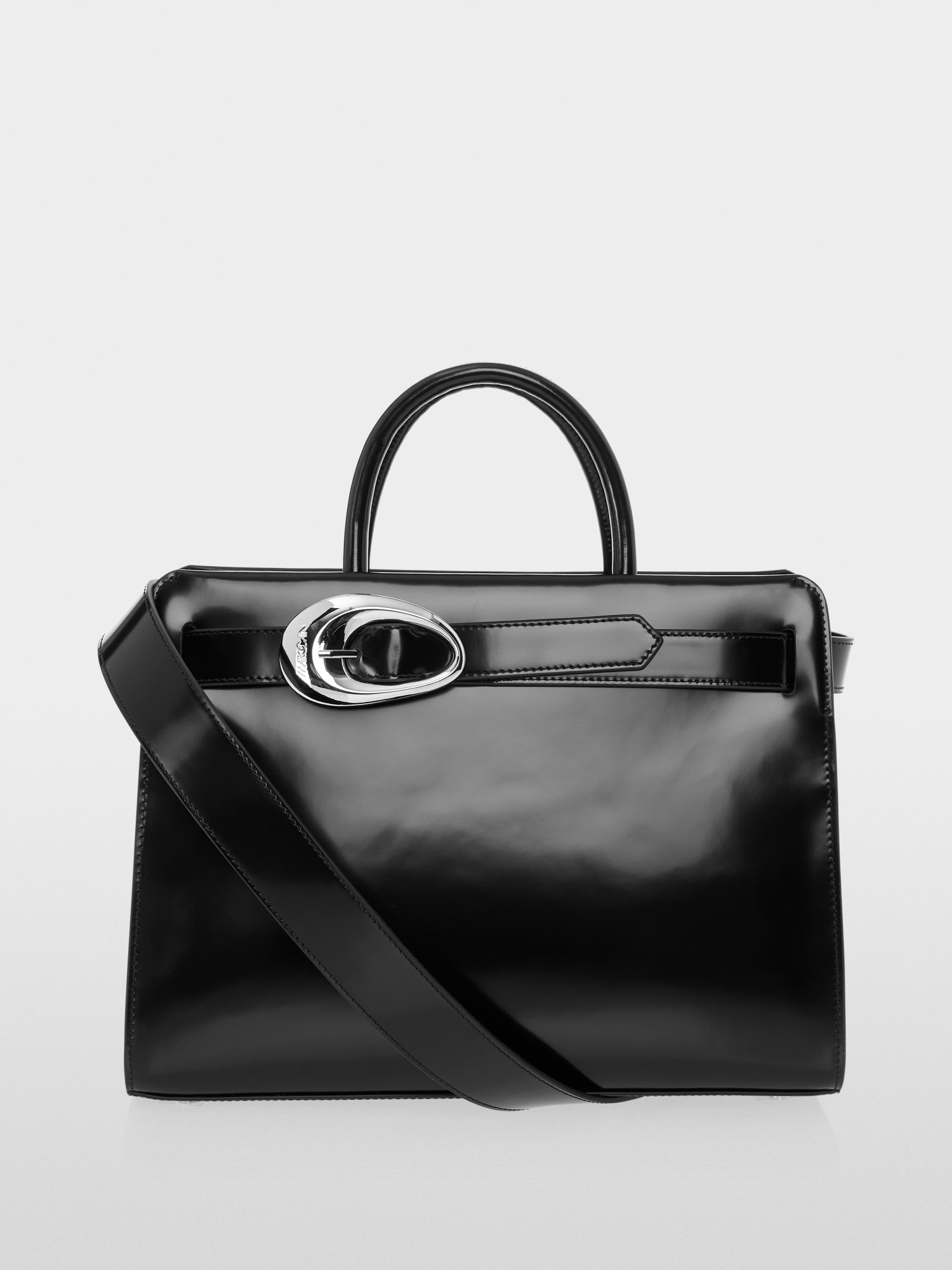 MARC CAIN ELEGANT HANDBAG WITH LOGO BUCKLE