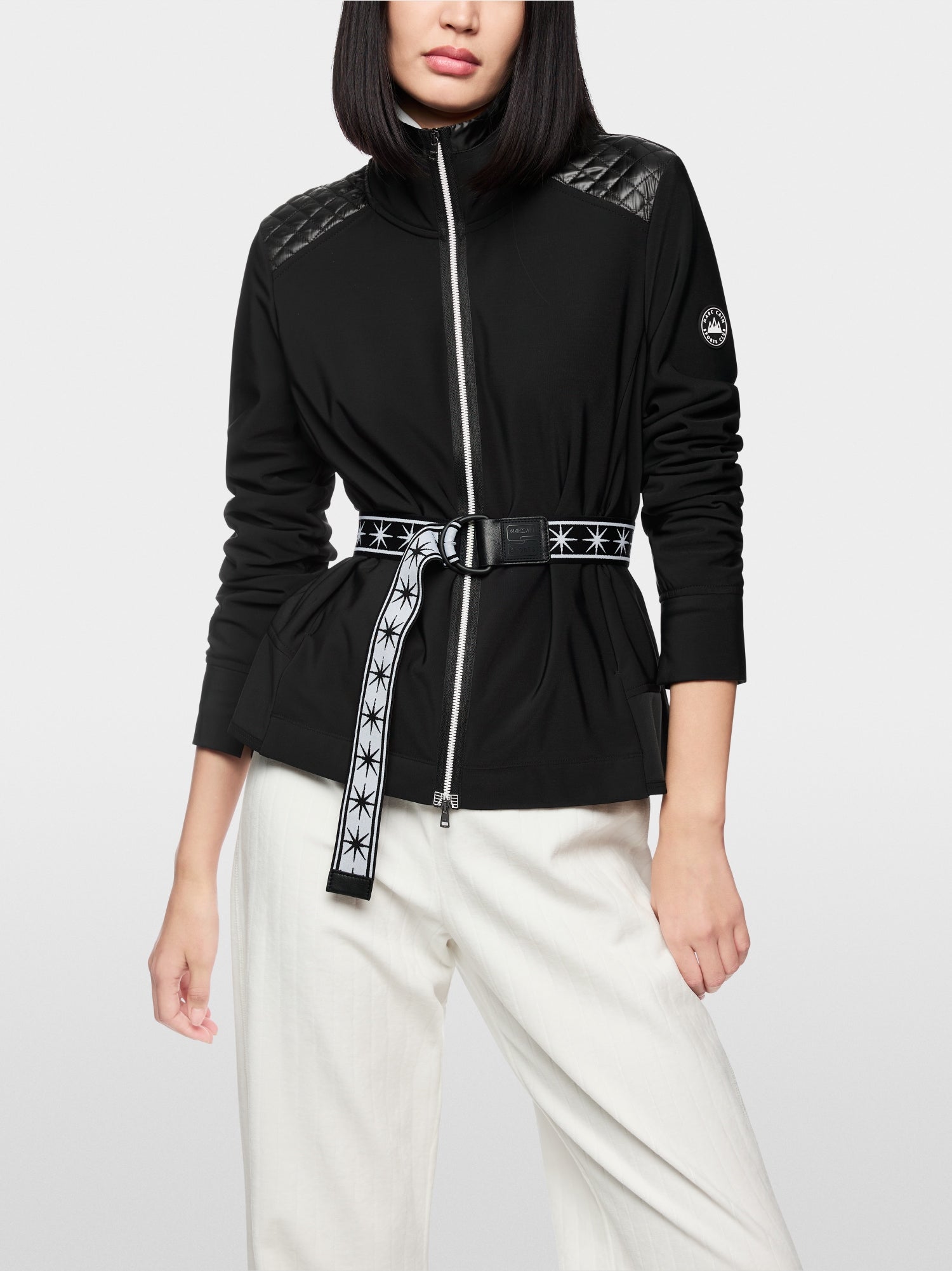 MARC CAIN FITTED JACKET WITH PATENT DETAIL ZS 31.17 J60